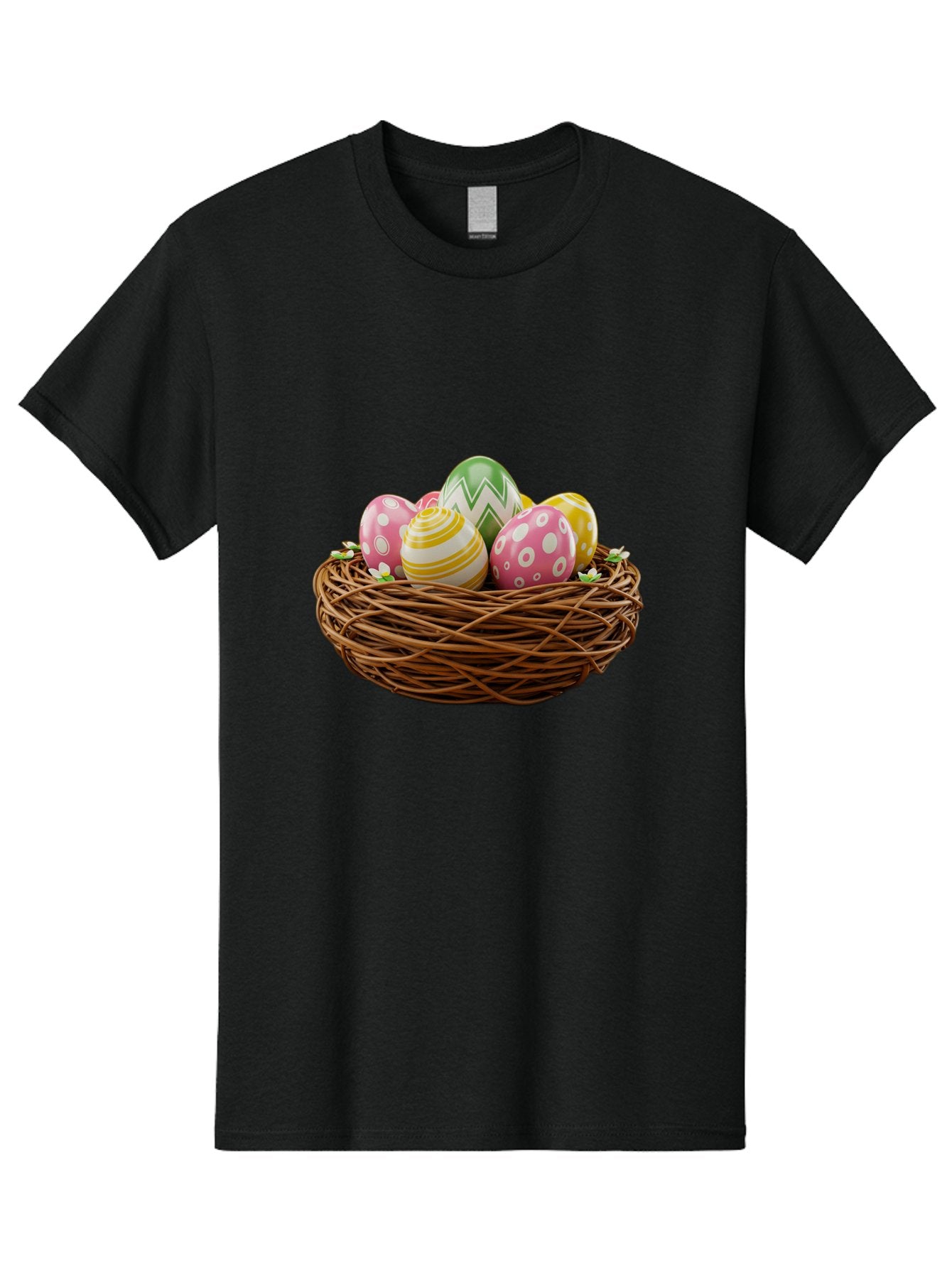 Easter-Eggs-In-Basket-1 Men'S Graphic Tee, 100% Cotton, Comfortable Casual Summer Wear, Machine Washable, Easter Eggs In A Nest, Decorative Eggs, Spring Holiday, Twig Nest, Colorful Eggs, Easter Decorations, Festive Easter Eggs, Egg Hunt, Baa615 4