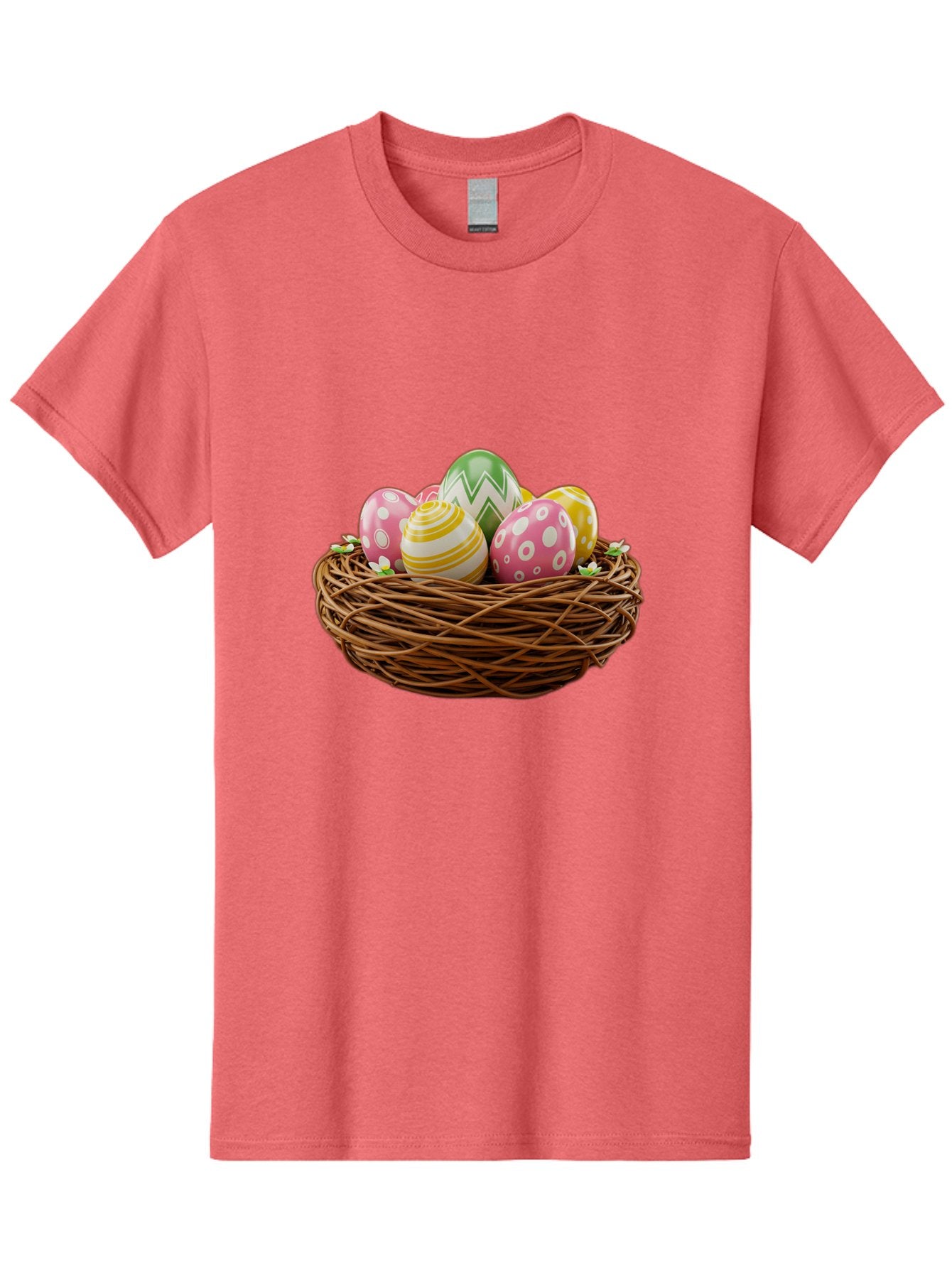Easter-Eggs-In-Basket-1 Men'S Graphic Tee, 100% Cotton, Comfortable Casual Summer Wear, Machine Washable, Easter Eggs In A Nest, Decorative Eggs, Spring Holiday, Twig Nest, Colorful Eggs, Easter Decorations, Festive Easter Eggs, Egg Hunt, Baa615 9