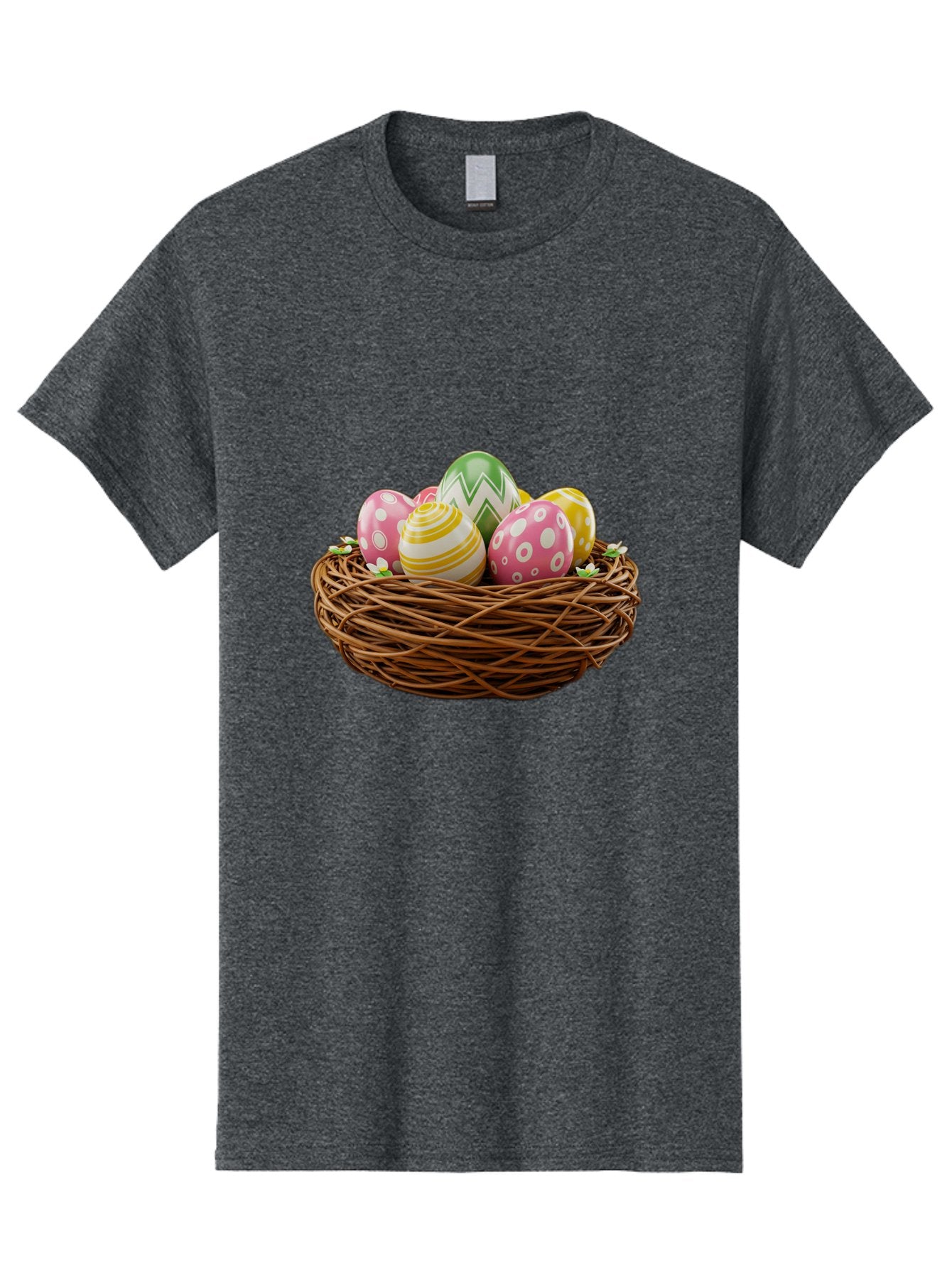 Easter-Eggs-In-Basket-1 Men'S Graphic Tee, 100% Cotton, Comfortable Casual Summer Wear, Machine Washable, Easter Eggs In A Nest, Decorative Eggs, Spring Holiday, Twig Nest, Colorful Eggs, Easter Decorations, Festive Easter Eggs, Egg Hunt, Baa615 12