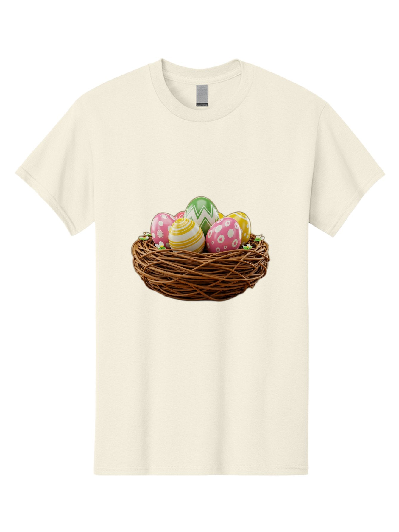 Easter-Eggs-In-Basket-1 Men'S Graphic Tee, 100% Cotton, Comfortable Casual Summer Wear, Machine Washable, Easter Eggs In A Nest, Decorative Eggs, Spring Holiday, Twig Nest, Colorful Eggs, Easter Decorations, Festive Easter Eggs, Egg Hunt, Baa615 6