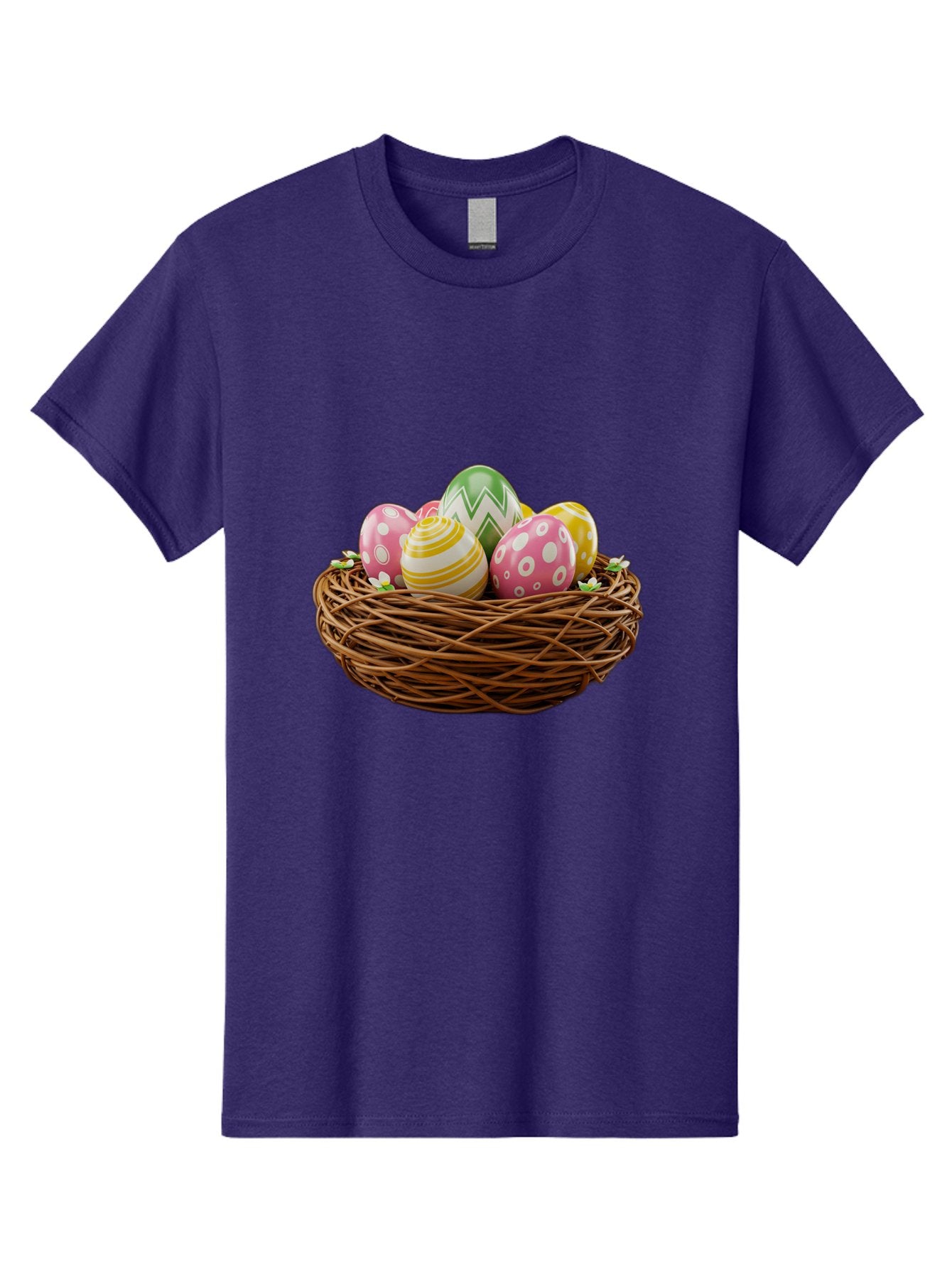 Easter-Eggs-In-Basket-1 Men'S Graphic Tee, 100% Cotton, Comfortable Casual Summer Wear, Machine Washable, Easter Eggs In A Nest, Decorative Eggs, Spring Holiday, Twig Nest, Colorful Eggs, Easter Decorations, Festive Easter Eggs, Egg Hunt, Baa615 11