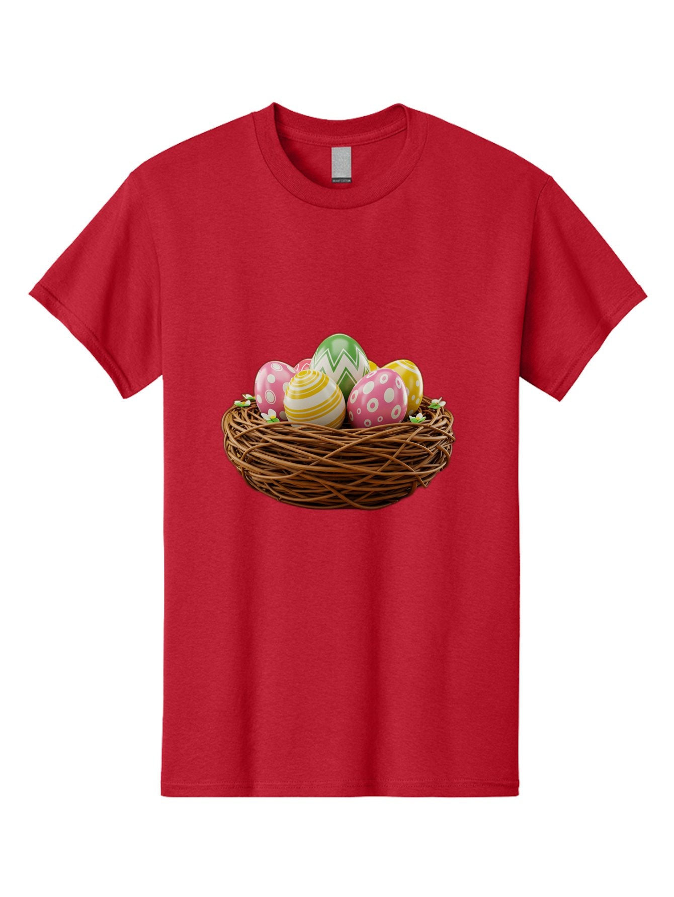 Easter-Eggs-In-Basket-1 Men'S Graphic Tee, 100% Cotton, Comfortable Casual Summer Wear, Machine Washable, Easter Eggs In A Nest, Decorative Eggs, Spring Holiday, Twig Nest, Colorful Eggs, Easter Decorations, Festive Easter Eggs, Egg Hunt, Baa615 10