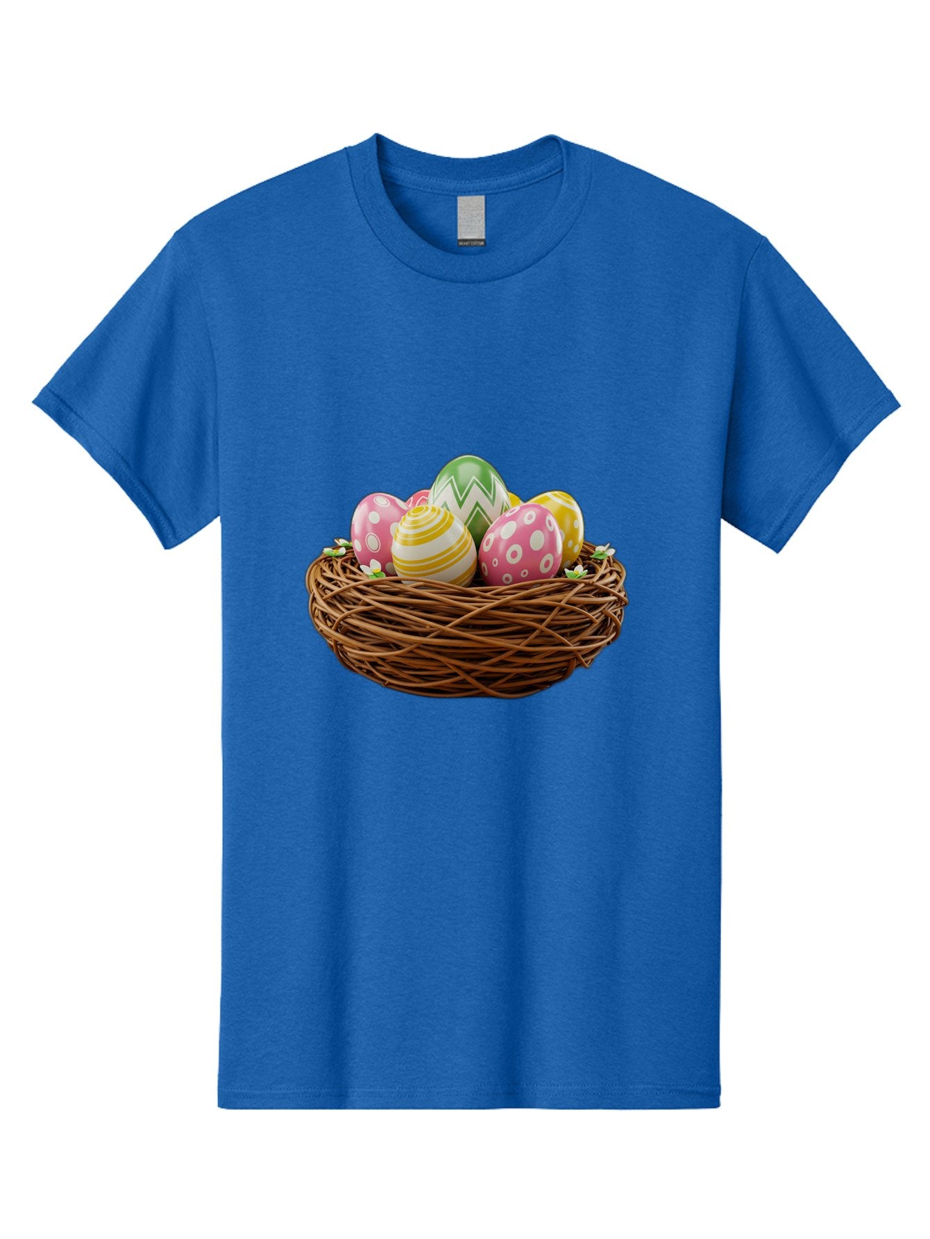 Easter-Eggs-In-Basket-1 Men'S Graphic Tee, 100% Cotton, Comfortable Casual Summer Wear, Machine Washable, Easter Eggs In A Nest, Decorative Eggs, Spring Holiday, Twig Nest, Colorful Eggs, Easter Decorations, Festive Easter Eggs, Egg Hunt, Baa615 8