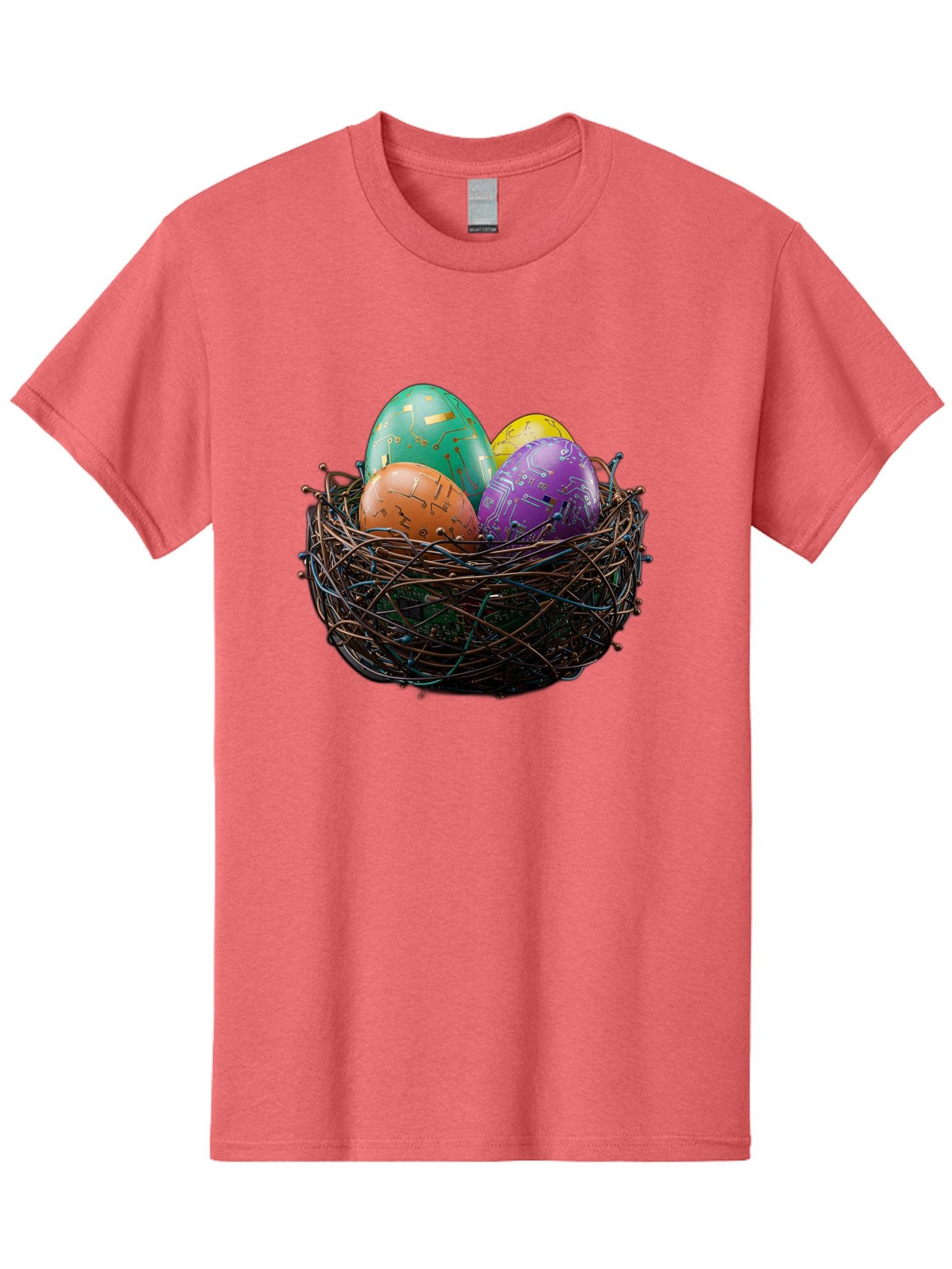 Easter-Eggs-In-Nest-1 Men'S Graphic Tee, 100% Cotton, Comfortable Casual Summer Wear, Machine Washable, Colorful Easter Eggs, Decorative Eggs, Easter Basket, Nest, Vibrant Colors, Festive Decorations, Spring Theme, Easter Celebration Baa617 6