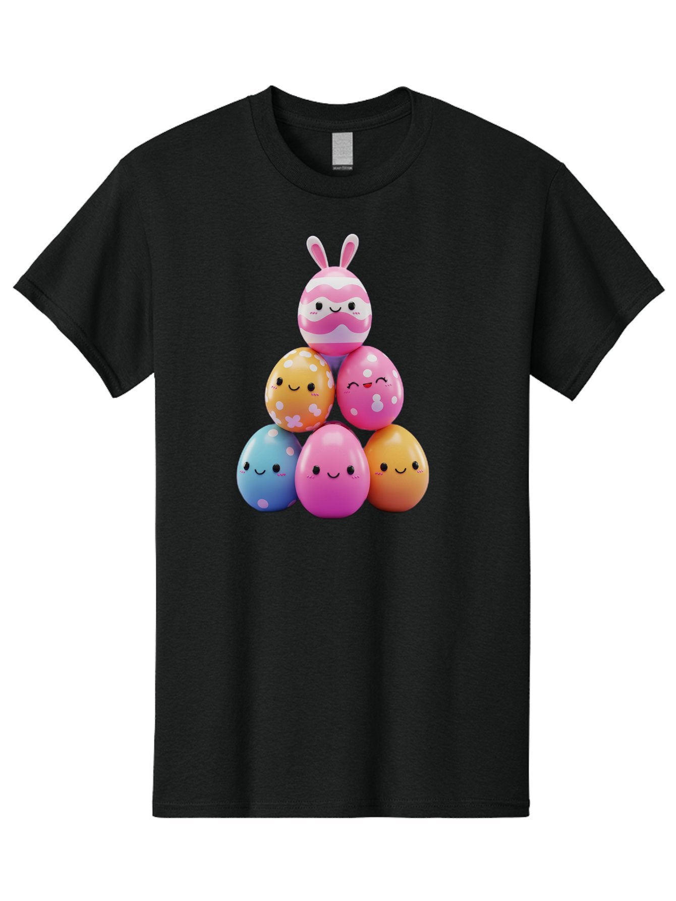 Easter-Eggs-Pyramid Men'S Graphic Tee, 100% Cotton, Comfortable Casual Summer Wear, Machine Washable, Easter Eggs, Colorful Eggs, Cute Eggs, Easter Bunny, Happy Face, Pastel Colors, Polka Dot Eggs, Easter Decoration, Spring Theme, Festive Eggs Baa622 15