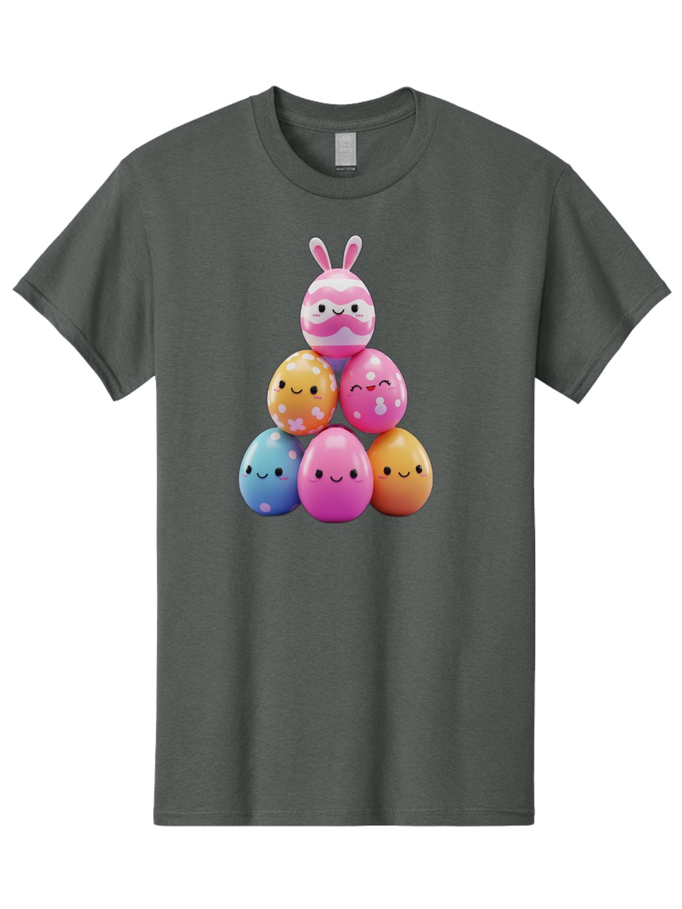 Easter-Eggs-Pyramid Men'S Graphic Tee, 100% Cotton, Comfortable Casual Summer Wear, Machine Washable, Easter Eggs, Colorful Eggs, Cute Eggs, Easter Bunny, Happy Face, Pastel Colors, Polka Dot Eggs, Easter Decoration, Spring Theme, Festive Eggs Baa622 13
