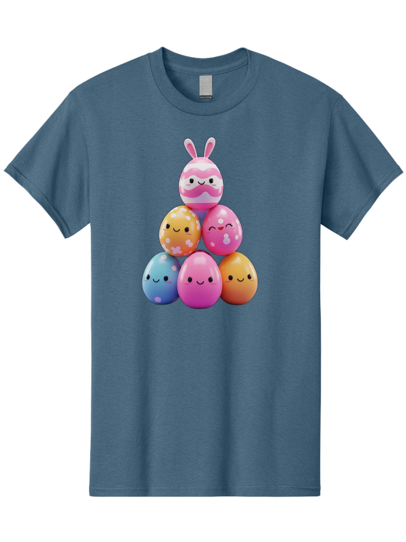 Easter-Eggs-Pyramid Men'S Graphic Tee, 100% Cotton, Comfortable Casual Summer Wear, Machine Washable, Easter Eggs, Colorful Eggs, Cute Eggs, Easter Bunny, Happy Face, Pastel Colors, Polka Dot Eggs, Easter Decoration, Spring Theme, Festive Eggs Baa622 9