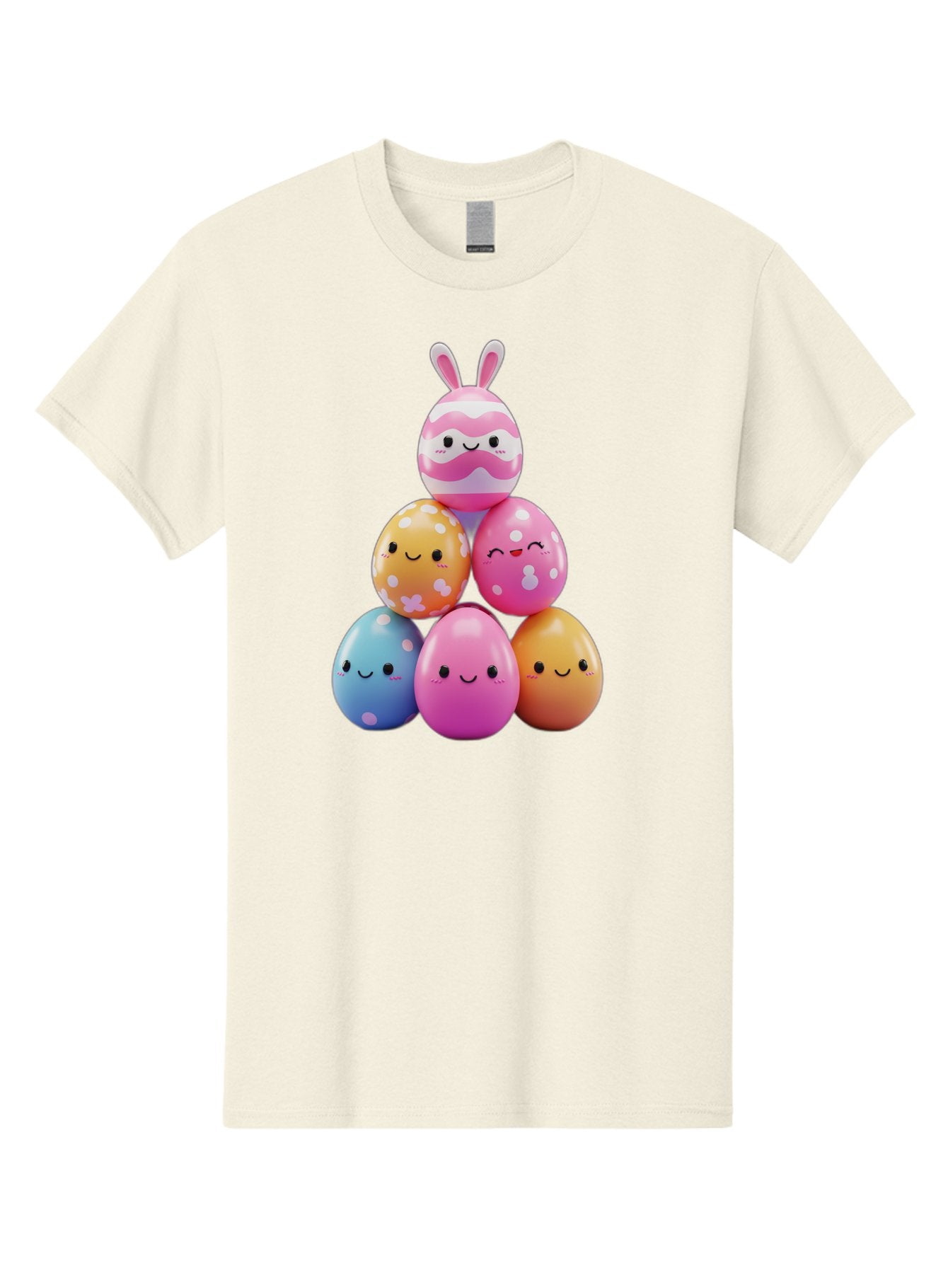 Easter-Eggs-Pyramid Men'S Graphic Tee, 100% Cotton, Comfortable Casual Summer Wear, Machine Washable, Easter Eggs, Colorful Eggs, Cute Eggs, Easter Bunny, Happy Face, Pastel Colors, Polka Dot Eggs, Easter Decoration, Spring Theme, Festive Eggs Baa622 12