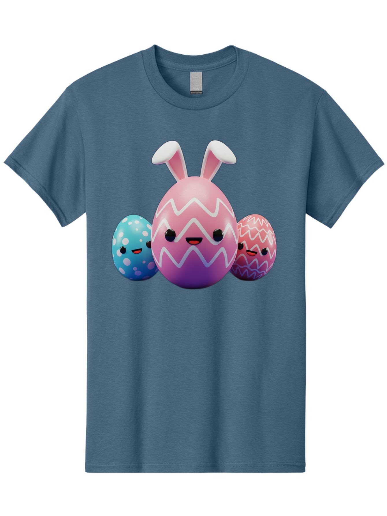 Easter-Eggs-With-Bunny-Ears Men'S Graphic Tee, 100% Cotton, Comfortable Casual Summer Wear, Machine Washable, Easter Eggs, Colorful Eggs, Decorated Eggs, Festive Eggs, Egg Hunt, Spring Season, Pastel Colors, Cute Eggs, Easter Celebration, Baa624 10