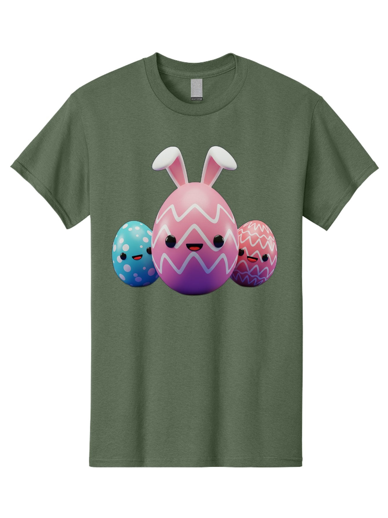 Easter-Eggs-With-Bunny-Ears Men'S Graphic Tee, 100% Cotton, Comfortable Casual Summer Wear, Machine Washable, Easter Eggs, Colorful Eggs, Decorated Eggs, Festive Eggs, Egg Hunt, Spring Season, Pastel Colors, Cute Eggs, Easter Celebration, Baa624 8