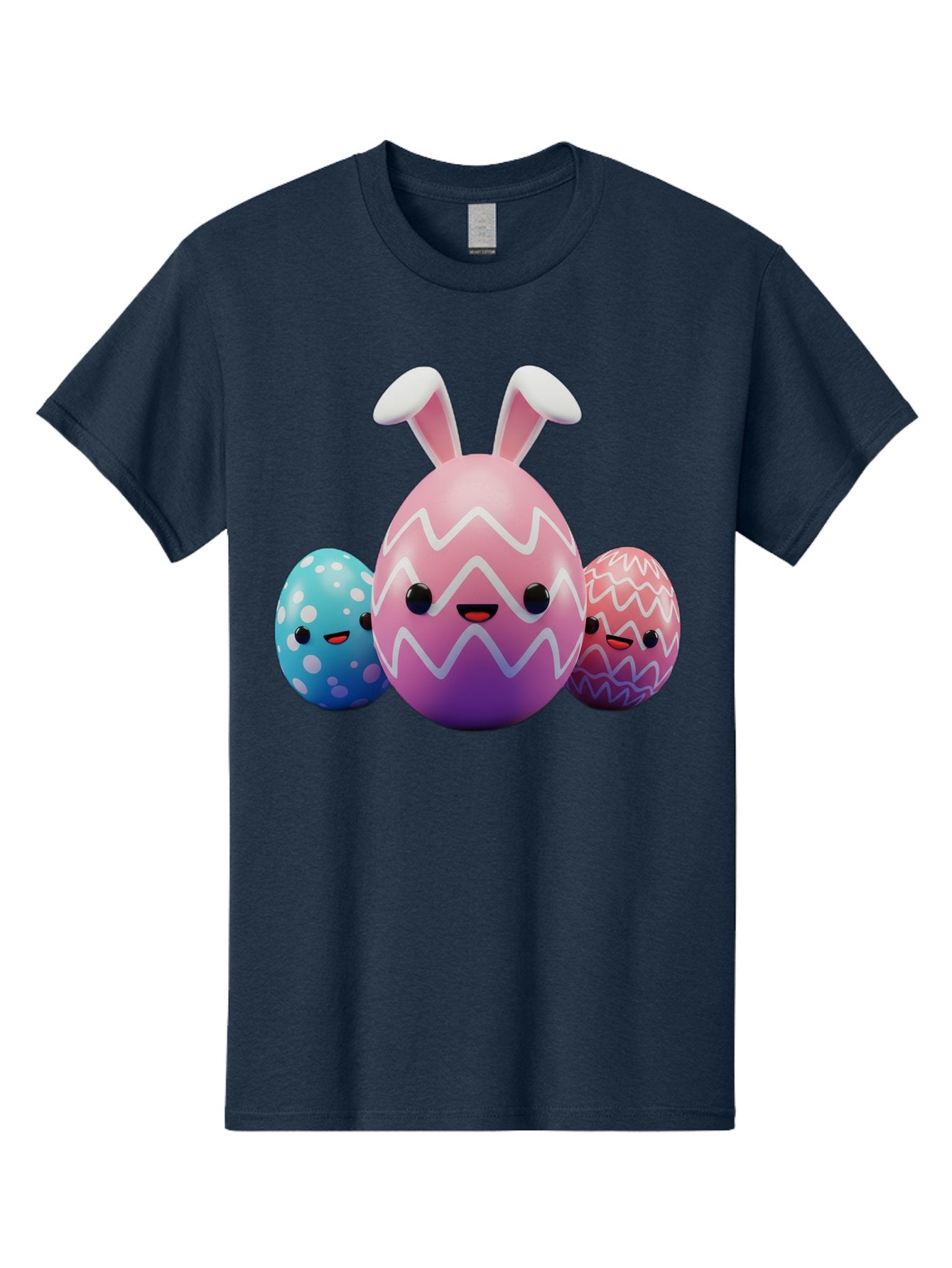 Easter-Eggs-With-Bunny-Ears Men'S Graphic Tee, 100% Cotton, Comfortable Casual Summer Wear, Machine Washable, Easter Eggs, Colorful Eggs, Decorated Eggs, Festive Eggs, Egg Hunt, Spring Season, Pastel Colors, Cute Eggs, Easter Celebration, Baa624 9