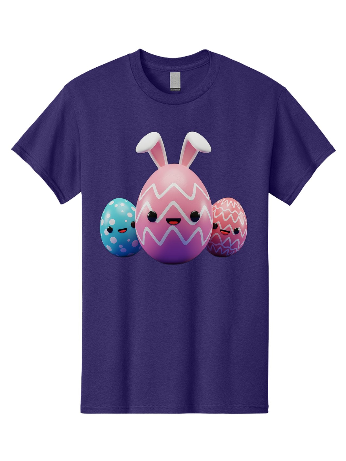 Easter-Eggs-With-Bunny-Ears Men'S Graphic Tee, 100% Cotton, Comfortable Casual Summer Wear, Machine Washable, Easter Eggs, Colorful Eggs, Decorated Eggs, Festive Eggs, Egg Hunt, Spring Season, Pastel Colors, Cute Eggs, Easter Celebration, Baa624 11
