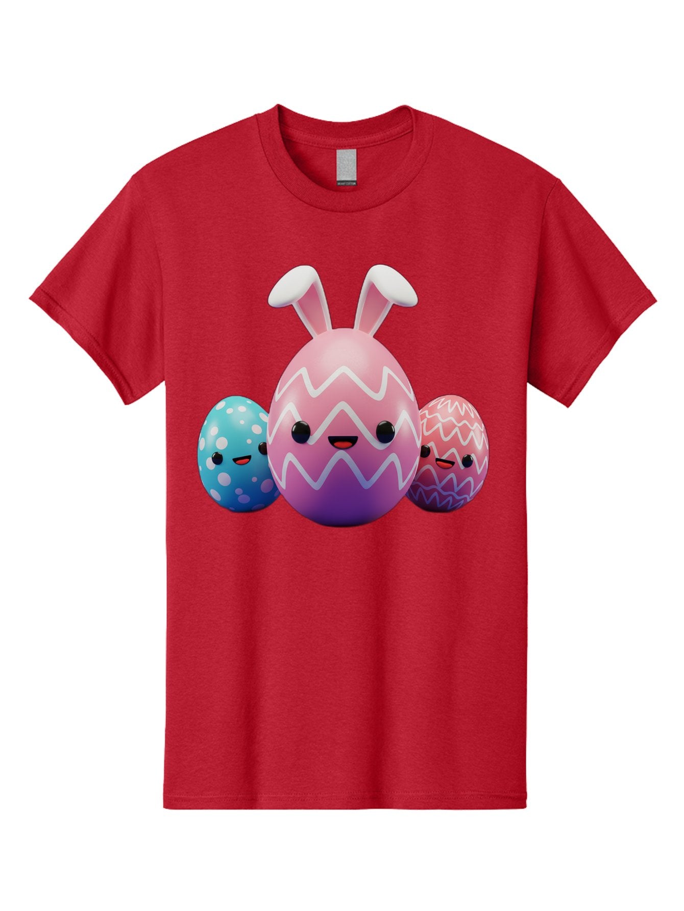 Easter-Eggs-With-Bunny-Ears Men'S Graphic Tee, 100% Cotton, Comfortable Casual Summer Wear, Machine Washable, Easter Eggs, Colorful Eggs, Decorated Eggs, Festive Eggs, Egg Hunt, Spring Season, Pastel Colors, Cute Eggs, Easter Celebration, Baa624 15