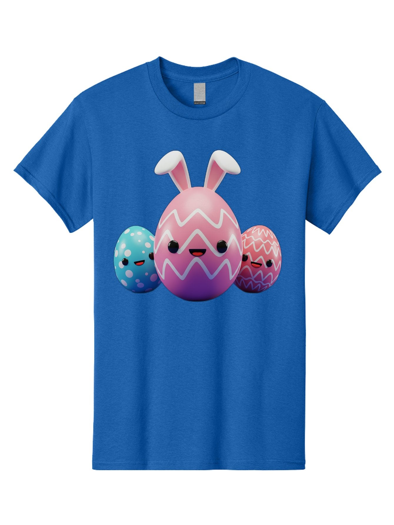 Easter-Eggs-With-Bunny-Ears Men'S Graphic Tee, 100% Cotton, Comfortable Casual Summer Wear, Machine Washable, Easter Eggs, Colorful Eggs, Decorated Eggs, Festive Eggs, Egg Hunt, Spring Season, Pastel Colors, Cute Eggs, Easter Celebration, Baa624 7