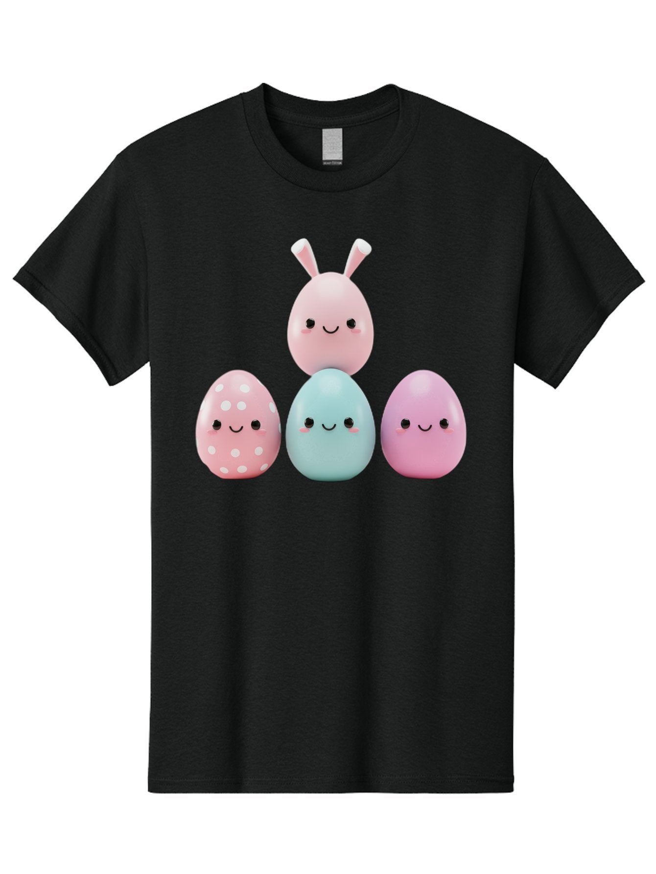 Easter-Eggs Men'S Graphic Tee, 100% Cotton, Comfortable Casual Summer Wear, Machine Washable, Easter Eggs, Cartoon Eggs, Smiling Eggs, Pastel Colors, Decorative Eggs, Easter Theme, Cute Eggs, Egg Characters, Digital Illustration, Baa626 8