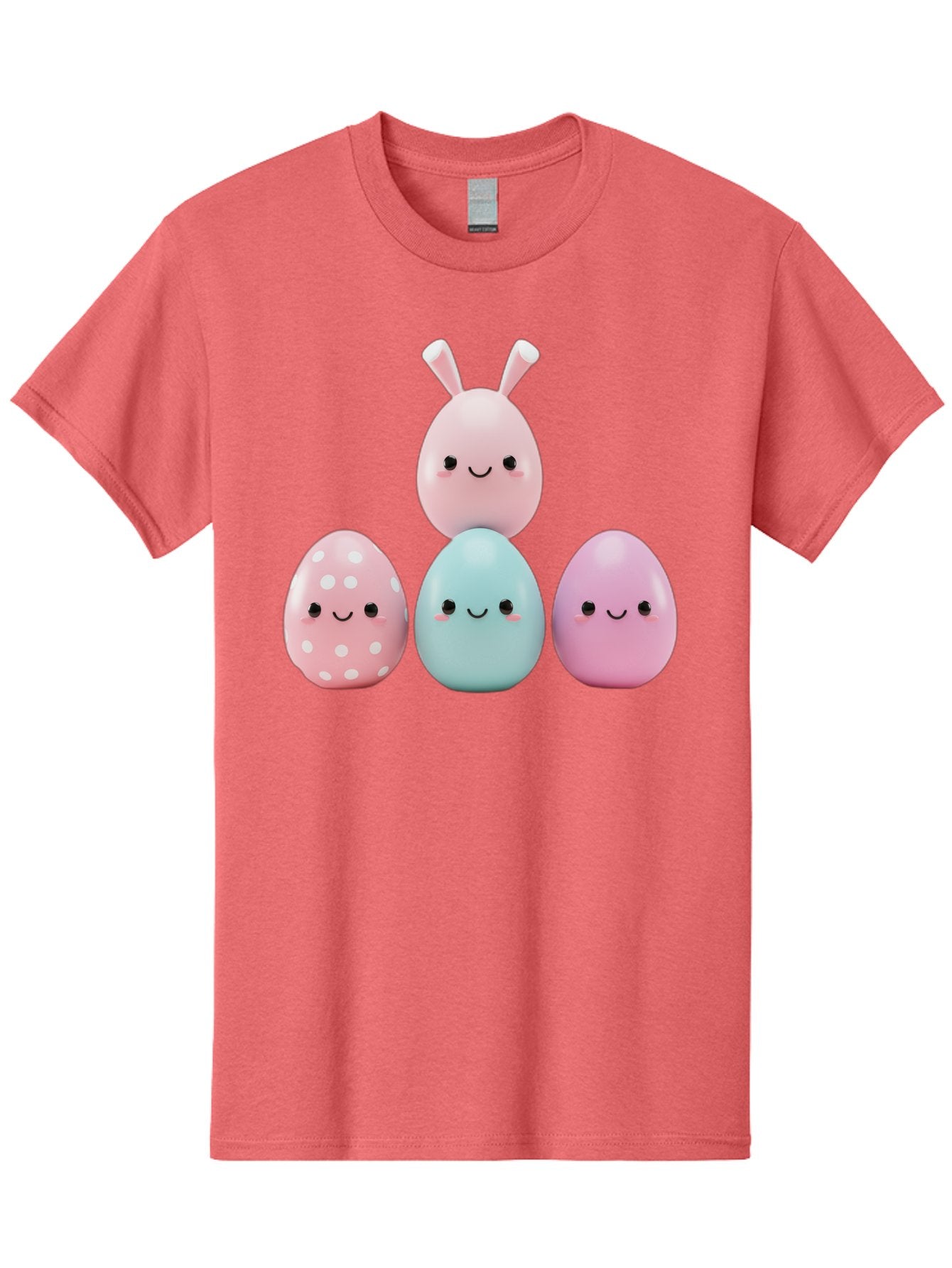 Easter-Eggs Men'S Graphic Tee, 100% Cotton, Comfortable Casual Summer Wear, Machine Washable, Easter Eggs, Cartoon Eggs, Smiling Eggs, Pastel Colors, Decorative Eggs, Easter Theme, Cute Eggs, Egg Characters, Digital Illustration, Baa626