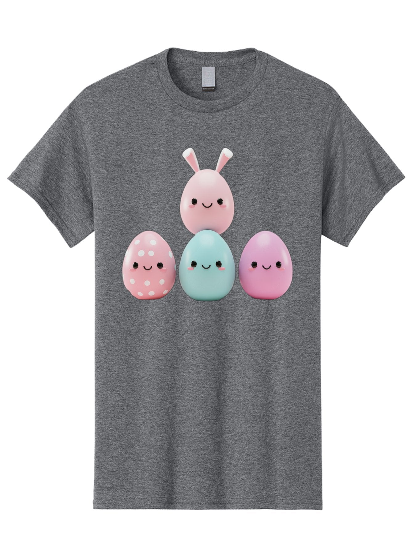 Easter-Eggs Men'S Graphic Tee, 100% Cotton, Comfortable Casual Summer Wear, Machine Washable, Easter Eggs, Cartoon Eggs, Smiling Eggs, Pastel Colors, Decorative Eggs, Easter Theme, Cute Eggs, Egg Characters, Digital Illustration, Baa626 13