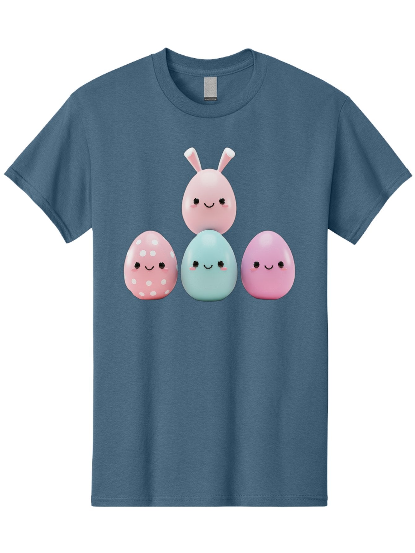 Easter-Eggs Men'S Graphic Tee, 100% Cotton, Comfortable Casual Summer Wear, Machine Washable, Easter Eggs, Cartoon Eggs, Smiling Eggs, Pastel Colors, Decorative Eggs, Easter Theme, Cute Eggs, Egg Characters, Digital Illustration, Baa626 15