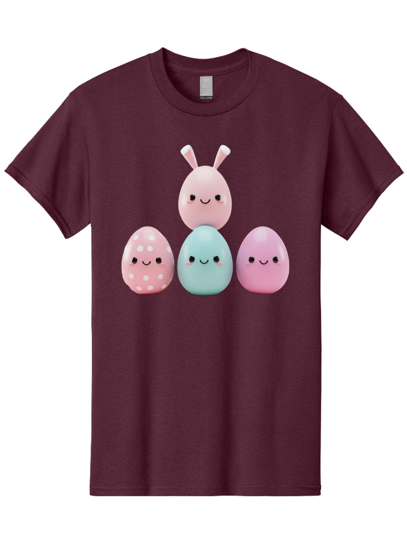 Easter-Eggs Men'S Graphic Tee, 100% Cotton, Comfortable Casual Summer Wear, Machine Washable, Easter Eggs, Cartoon Eggs, Smiling Eggs, Pastel Colors, Decorative Eggs, Easter Theme, Cute Eggs, Egg Characters, Digital Illustration, Baa626