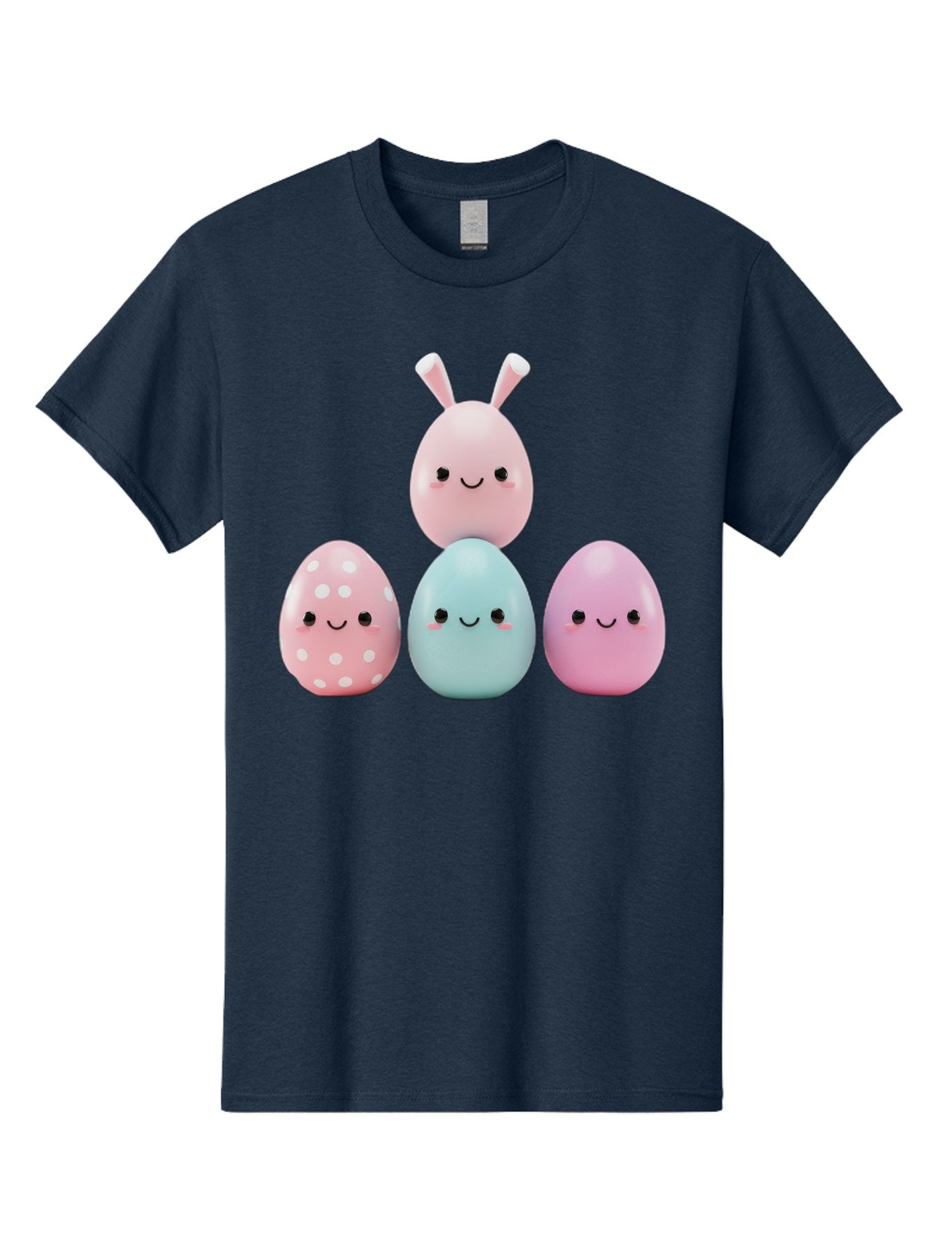 Easter-Eggs Men'S Graphic Tee, 100% Cotton, Comfortable Casual Summer Wear, Machine Washable, Easter Eggs, Cartoon Eggs, Smiling Eggs, Pastel Colors, Decorative Eggs, Easter Theme, Cute Eggs, Egg Characters, Digital Illustration, Baa626 10