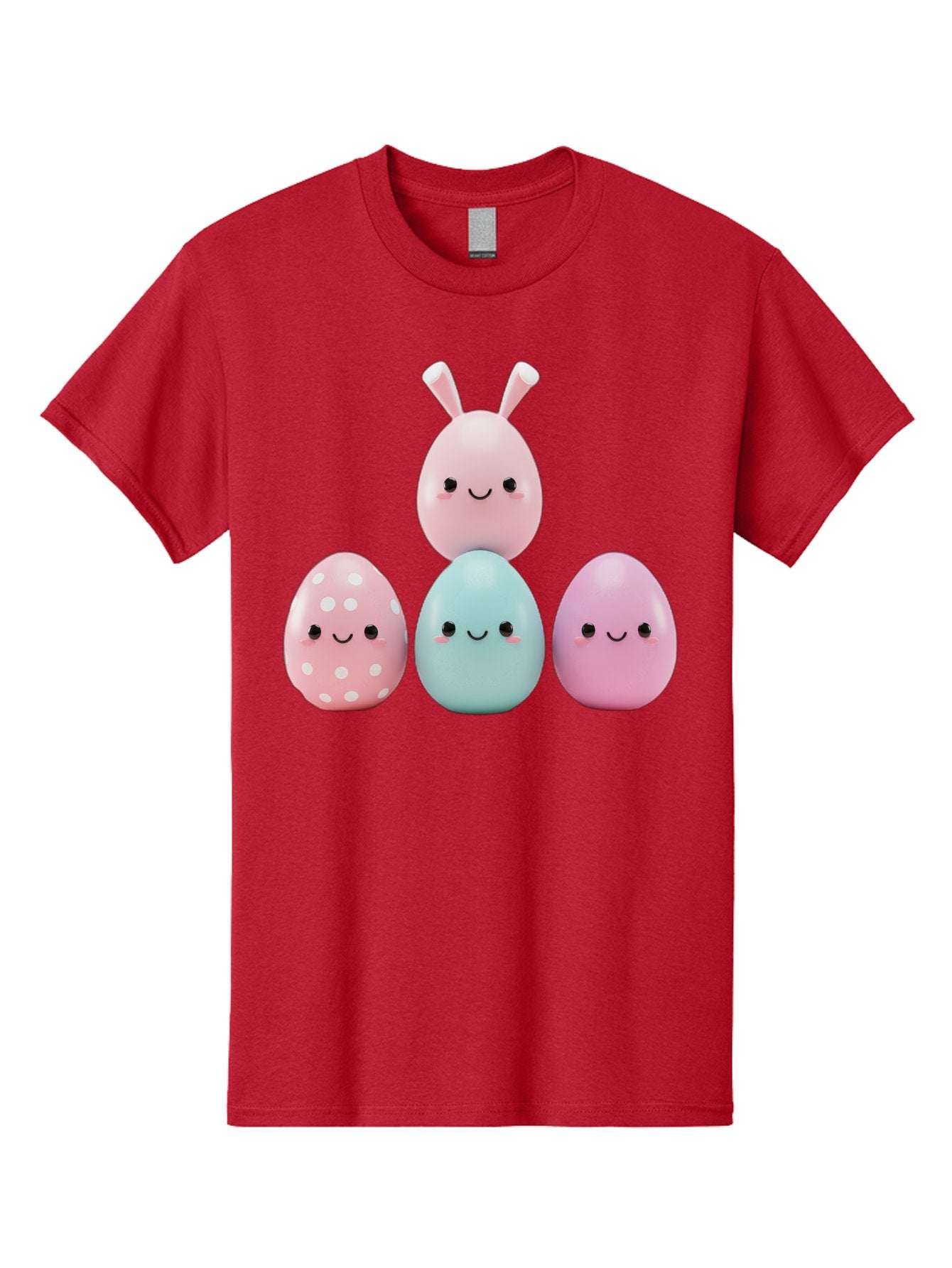 Easter-Eggs Men'S Graphic Tee, 100% Cotton, Comfortable Casual Summer Wear, Machine Washable, Easter Eggs, Cartoon Eggs, Smiling Eggs, Pastel Colors, Decorative Eggs, Easter Theme, Cute Eggs, Egg Characters, Digital Illustration, Baa626 12