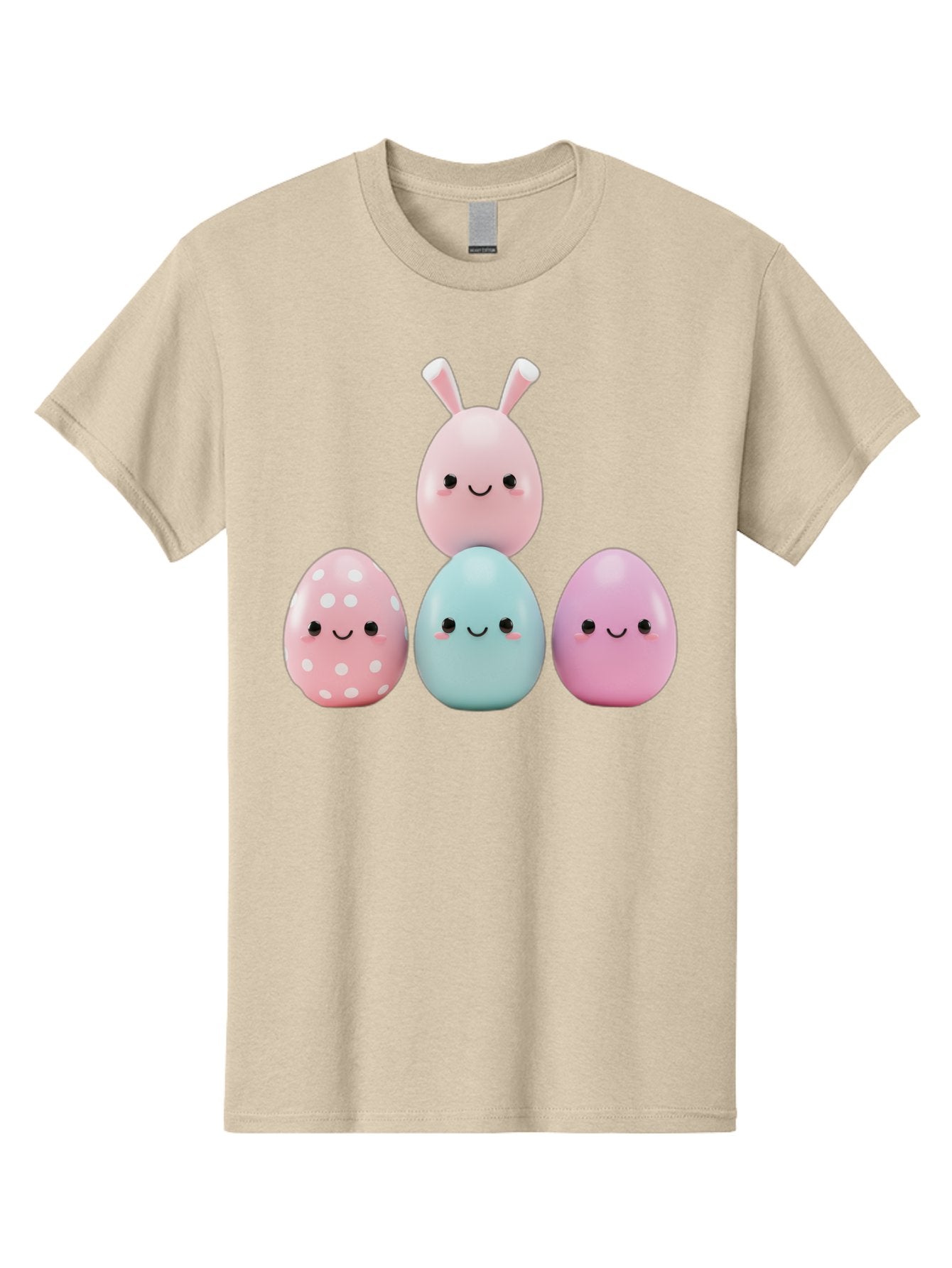Easter-Eggs Men'S Graphic Tee, 100% Cotton, Comfortable Casual Summer Wear, Machine Washable, Easter Eggs, Cartoon Eggs, Smiling Eggs, Pastel Colors, Decorative Eggs, Easter Theme, Cute Eggs, Egg Characters, Digital Illustration, Baa626 7