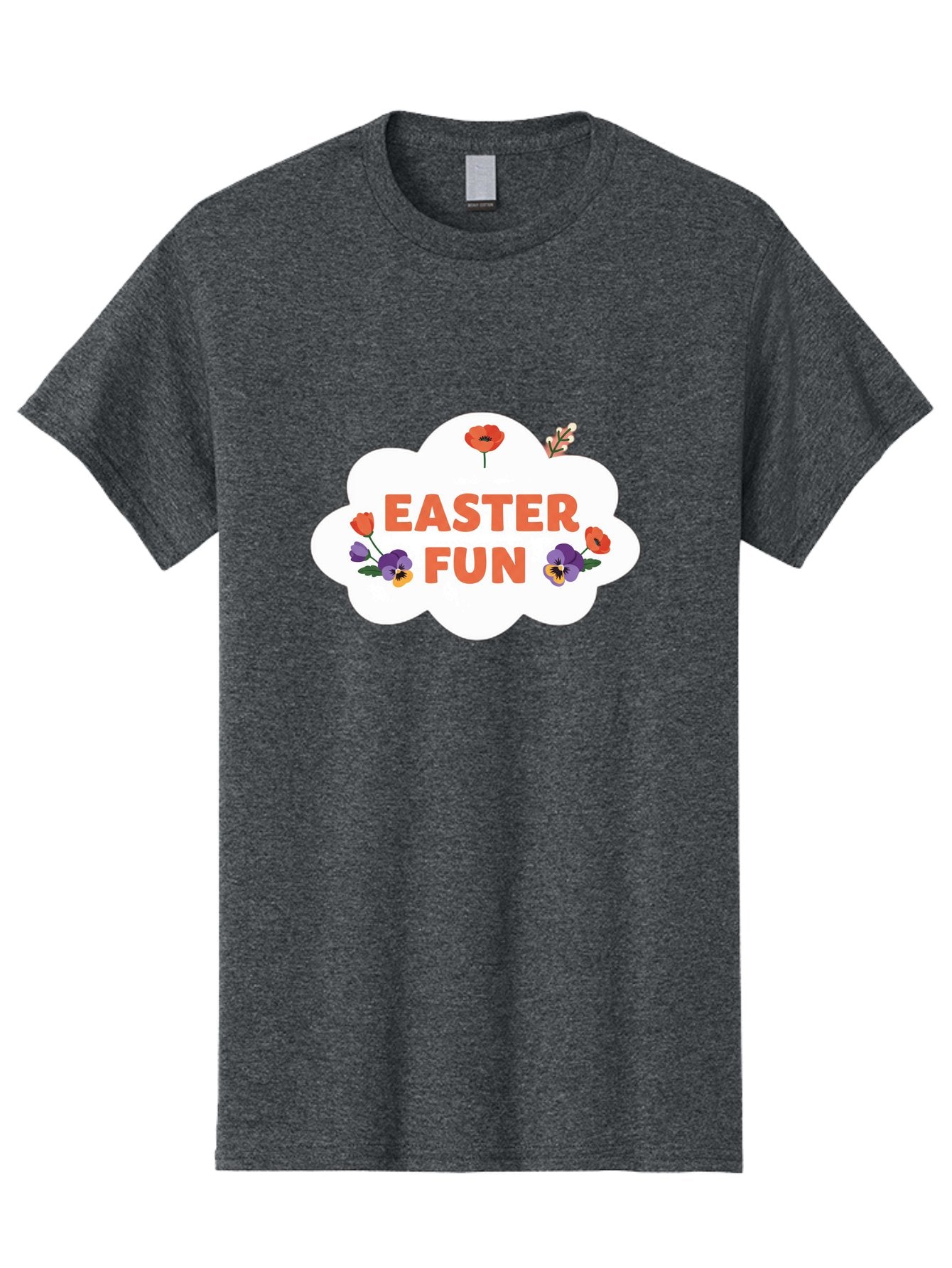 Easter-Fun Men'S Graphic Tee, 100% Cotton, Comfortable Casual Summer Wear, Machine Washable, Easter Celebration, Spring Flowers, Vibrant Colors, Floral Decorations, Easter Joy, Festive Atmosphere, Cartoon Style, Poppy Flowers, Easter Fun Baa627 6
