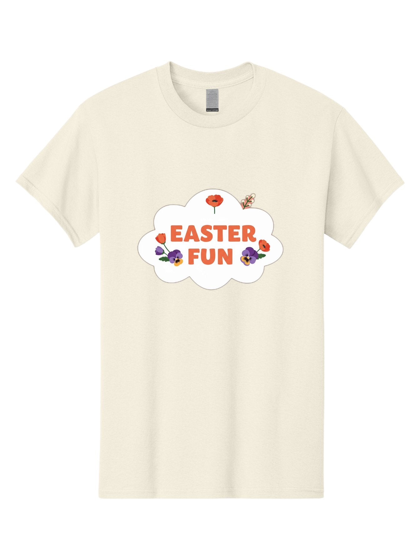 Easter-Fun Men'S Graphic Tee, 100% Cotton, Comfortable Casual Summer Wear, Machine Washable, Easter Celebration, Spring Flowers, Vibrant Colors, Floral Decorations, Easter Joy, Festive Atmosphere, Cartoon Style, Poppy Flowers, Easter Fun Baa627