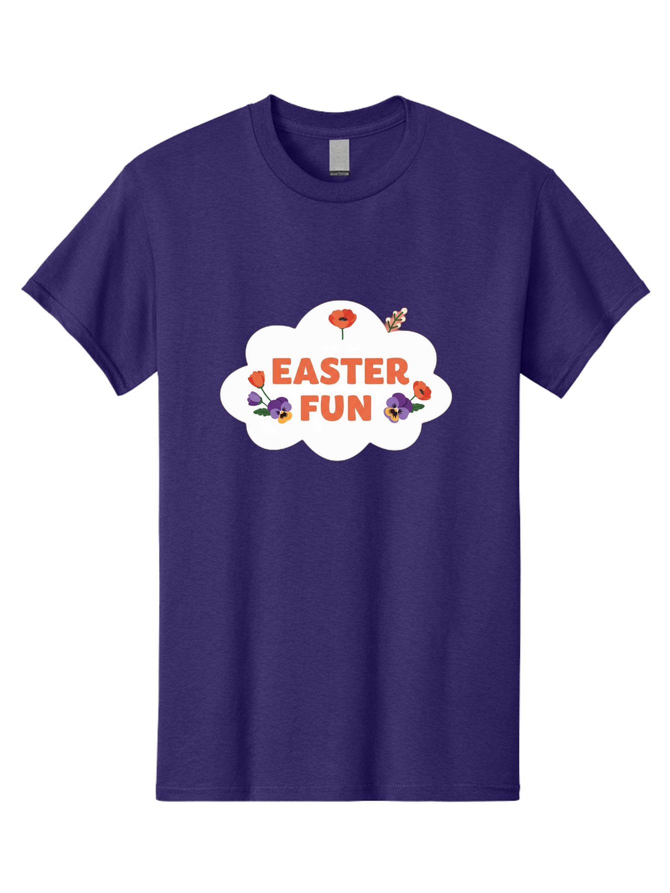Easter-Fun Men'S Graphic Tee, 100% Cotton, Comfortable Casual Summer Wear, Machine Washable, Easter Celebration, Spring Flowers, Vibrant Colors, Floral Decorations, Easter Joy, Festive Atmosphere, Cartoon Style, Poppy Flowers, Easter Fun Baa627 15