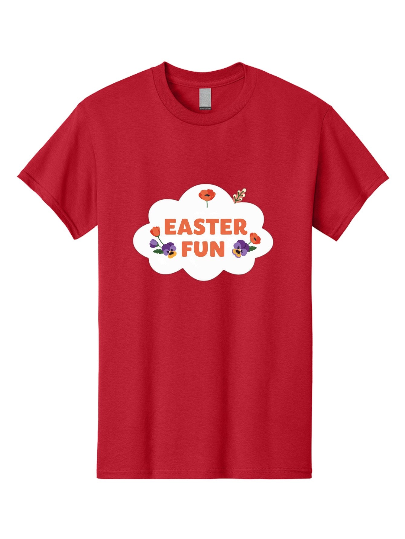 Easter-Fun Men'S Graphic Tee, 100% Cotton, Comfortable Casual Summer Wear, Machine Washable, Easter Celebration, Spring Flowers, Vibrant Colors, Floral Decorations, Easter Joy, Festive Atmosphere, Cartoon Style, Poppy Flowers, Easter Fun Baa627 9