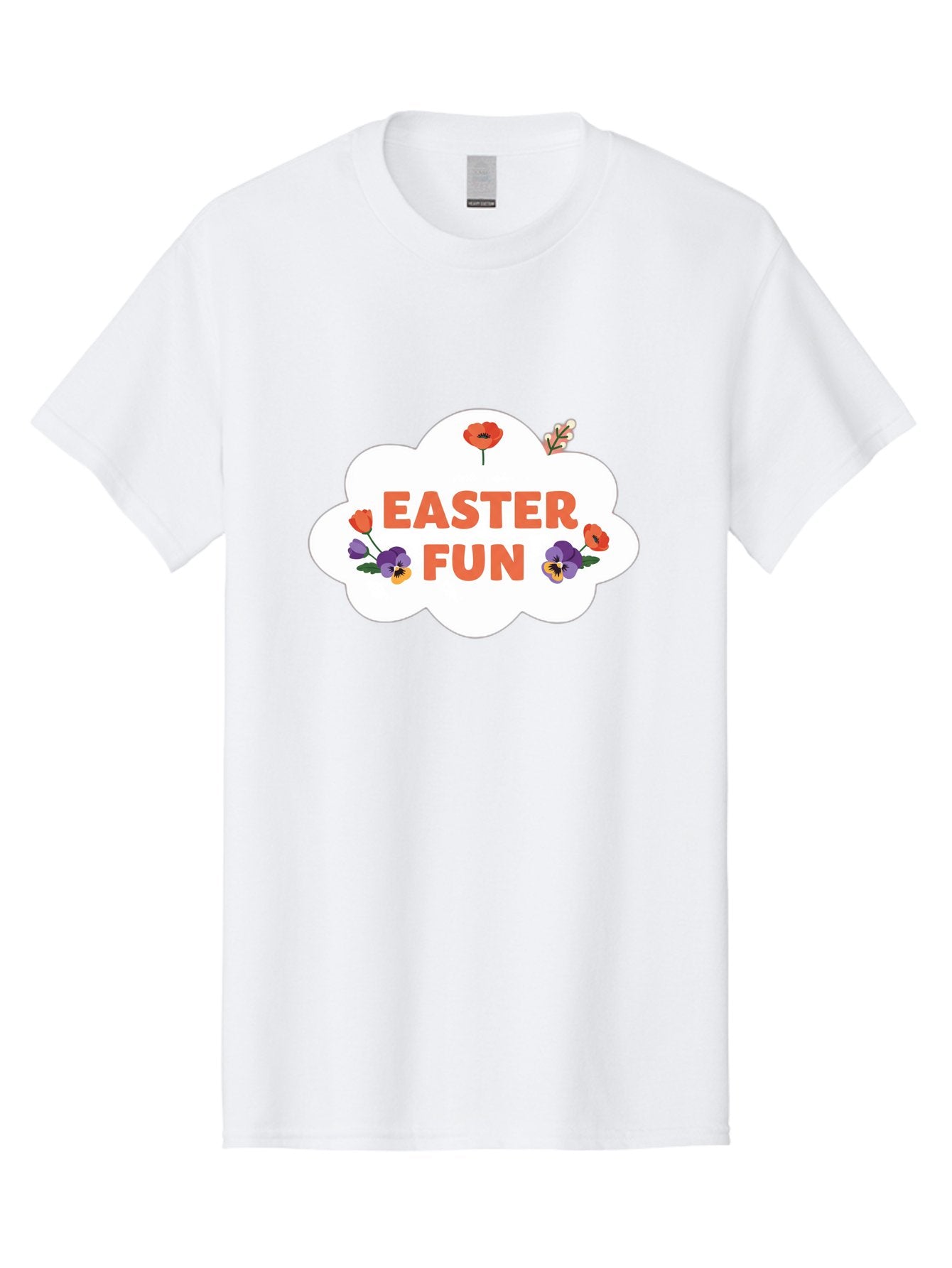 Easter-Fun Men'S Graphic Tee, 100% Cotton, Comfortable Casual Summer Wear, Machine Washable, Easter Celebration, Spring Flowers, Vibrant Colors, Floral Decorations, Easter Joy, Festive Atmosphere, Cartoon Style, Poppy Flowers, Easter Fun Baa627 14