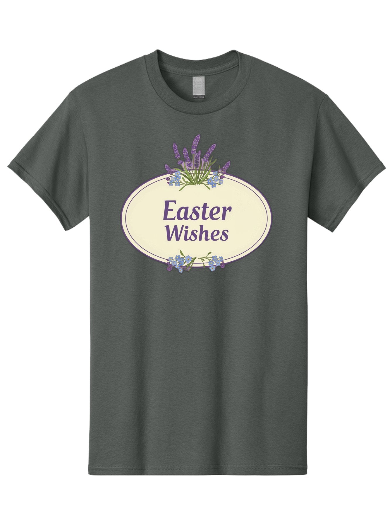 Easter-Wishes Men'S Graphic Tee, 100% Cotton, Comfortable Casual Summer Wear, Machine Washable, Easter Wishes, Easter Greeting Card, Spring Flowers, Floral Decoration, Purple Flowers, Lavender, Easter Message, Holiday Card, Festive Design, Baa635 15