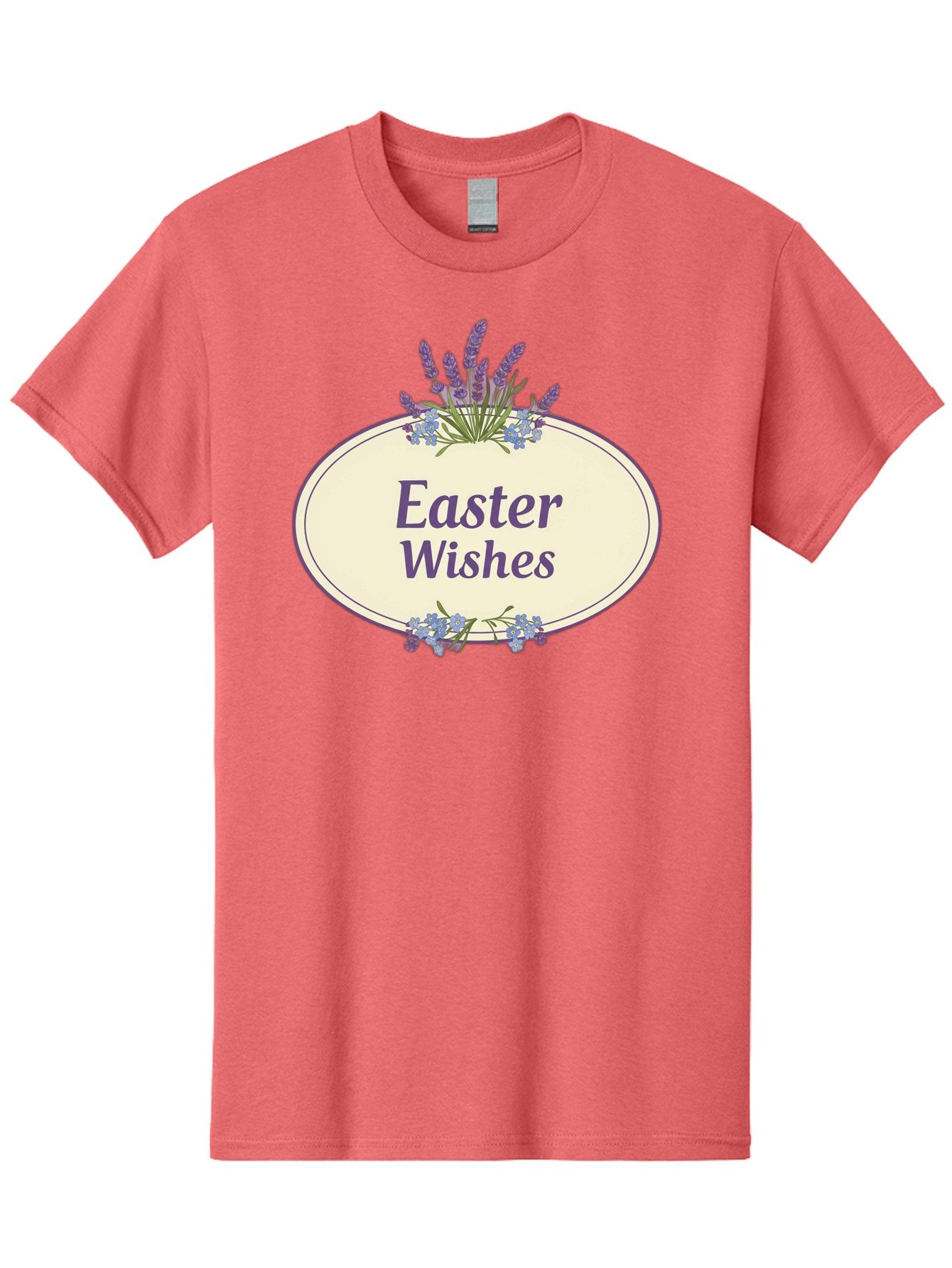 Easter-Wishes Men'S Graphic Tee, 100% Cotton, Comfortable Casual Summer Wear, Machine Washable, Easter Wishes, Easter Greeting Card, Spring Flowers, Floral Decoration, Purple Flowers, Lavender, Easter Message, Holiday Card, Festive Design, Baa635 8