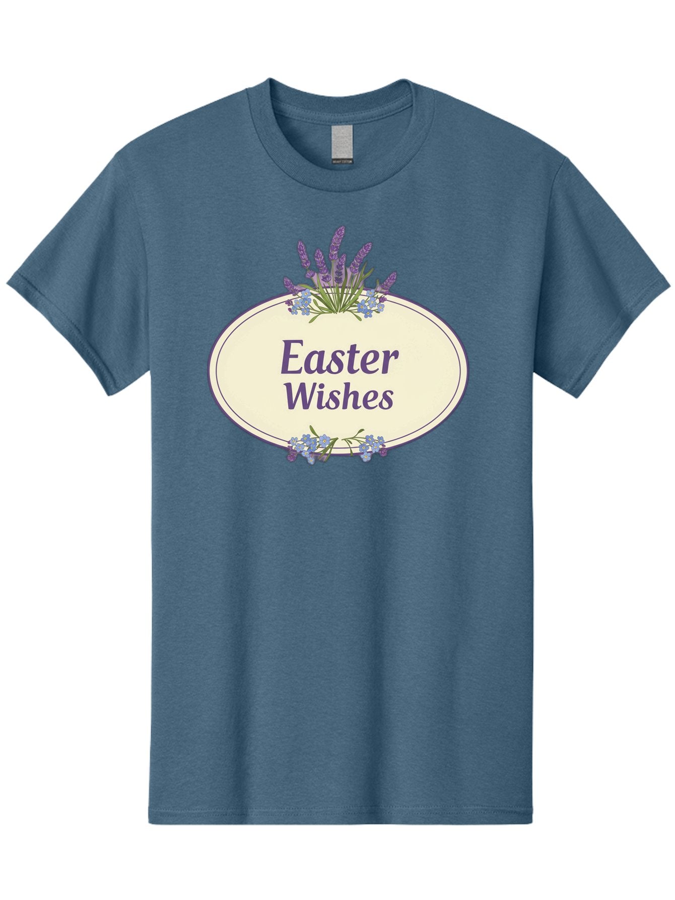 Easter-Wishes Men'S Graphic Tee, 100% Cotton, Comfortable Casual Summer Wear, Machine Washable, Easter Wishes, Easter Greeting Card, Spring Flowers, Floral Decoration, Purple Flowers, Lavender, Easter Message, Holiday Card, Festive Design, Baa635 13