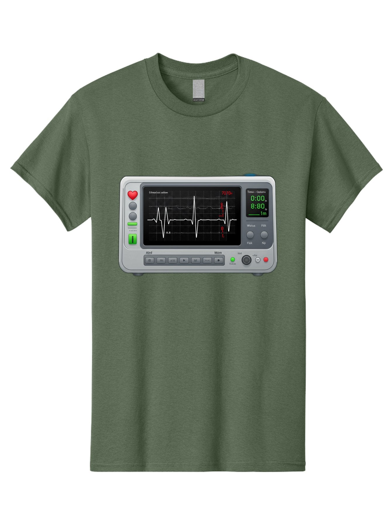 Ecg-Monitor Men'S Graphic Tee, 100% Cotton, Comfortable Casual Summer Wear, Machine Washable, Electrocardiogram Machine, Heart Rate Monitor, Medical Device, Cardiac Rhythm, Bpm Display, Health Technology, Patient Monitoring, Baa636 8
