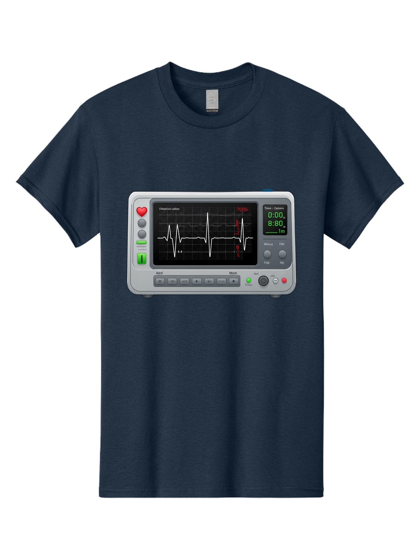 Ecg-Monitor Men'S Graphic Tee, 100% Cotton, Comfortable Casual Summer Wear, Machine Washable, Electrocardiogram Machine, Heart Rate Monitor, Medical Device, Cardiac Rhythm, Bpm Display, Health Technology, Patient Monitoring, Baa636 4