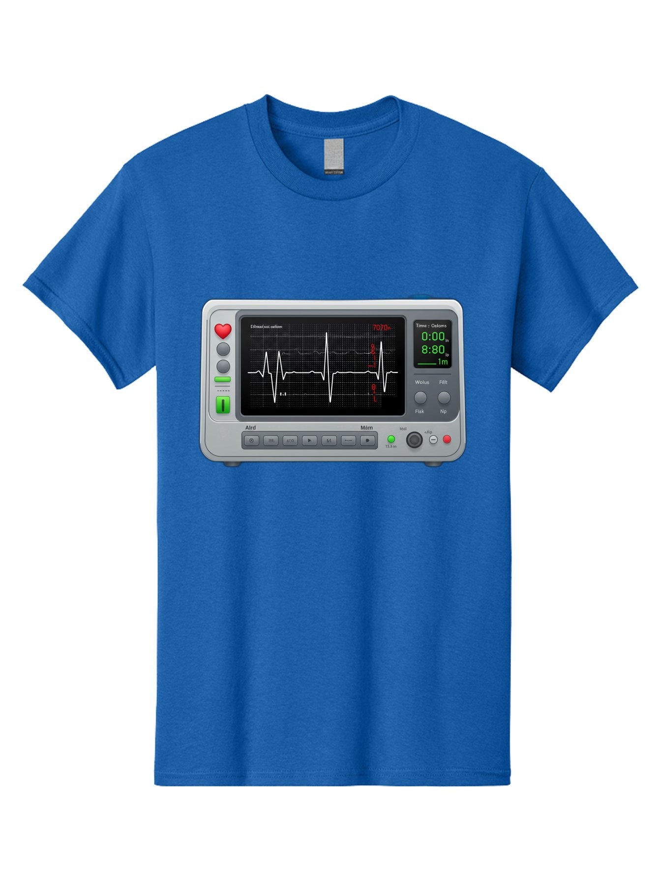 Ecg-Monitor Men'S Graphic Tee, 100% Cotton, Comfortable Casual Summer Wear, Machine Washable, Electrocardiogram Machine, Heart Rate Monitor, Medical Device, Cardiac Rhythm, Bpm Display, Health Technology, Patient Monitoring, Baa636 14