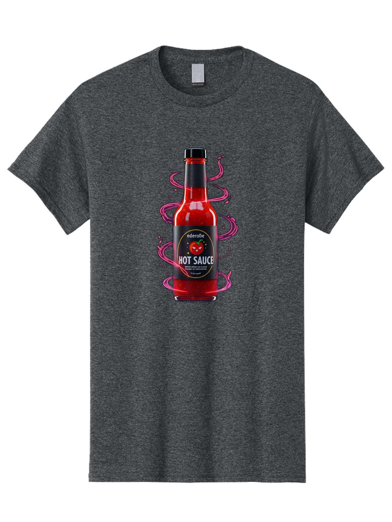 Ederatie-Hot-Sauce Men'S Graphic Tee, 100% Cotton, Comfortable Casual Summer Wear, Machine Washable, Hot Sauce Bottle, Spicy Condiment, Ederie Hot Sauce, Chili Pepper Sauce, Red Sauce, Fiery Flavor, Gourmet Hot Sauce, Sauce Packaging Baa637 13
