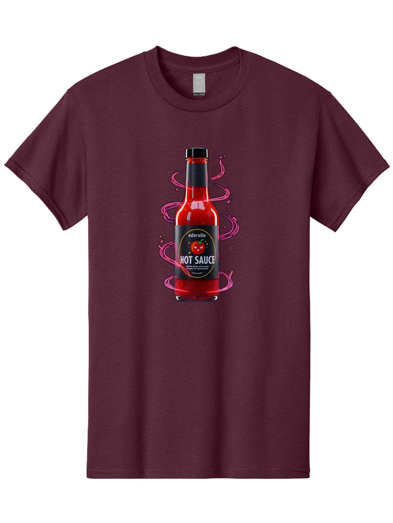 Ederatie-Hot-Sauce Men'S Graphic Tee, 100% Cotton, Comfortable Casual Summer Wear, Machine Washable, Hot Sauce Bottle, Spicy Condiment, Ederie Hot Sauce, Chili Pepper Sauce, Red Sauce, Fiery Flavor, Gourmet Hot Sauce, Sauce Packaging Baa637 3