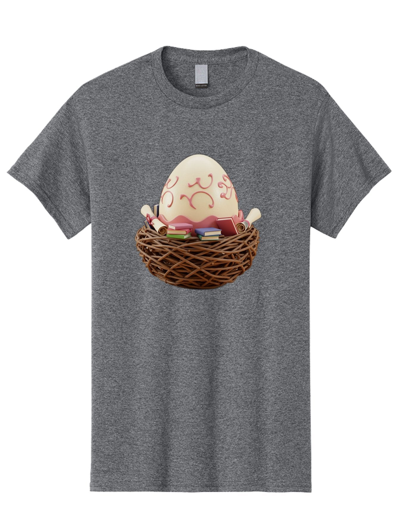 Education-Egg Men'S Graphic Tee, 100% Cotton, Comfortable Casual Summer Wear, Machine Washable, Egg With School Supplies, School Books, Pencils, Education Concept, Learning Materials, Creative Idea, Studying, Academic Resources, Baa638 10
