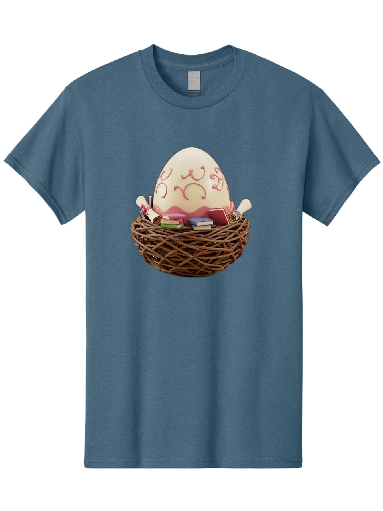 Education-Egg Men'S Graphic Tee, 100% Cotton, Comfortable Casual Summer Wear, Machine Washable, Egg With School Supplies, School Books, Pencils, Education Concept, Learning Materials, Creative Idea, Studying, Academic Resources, Baa638