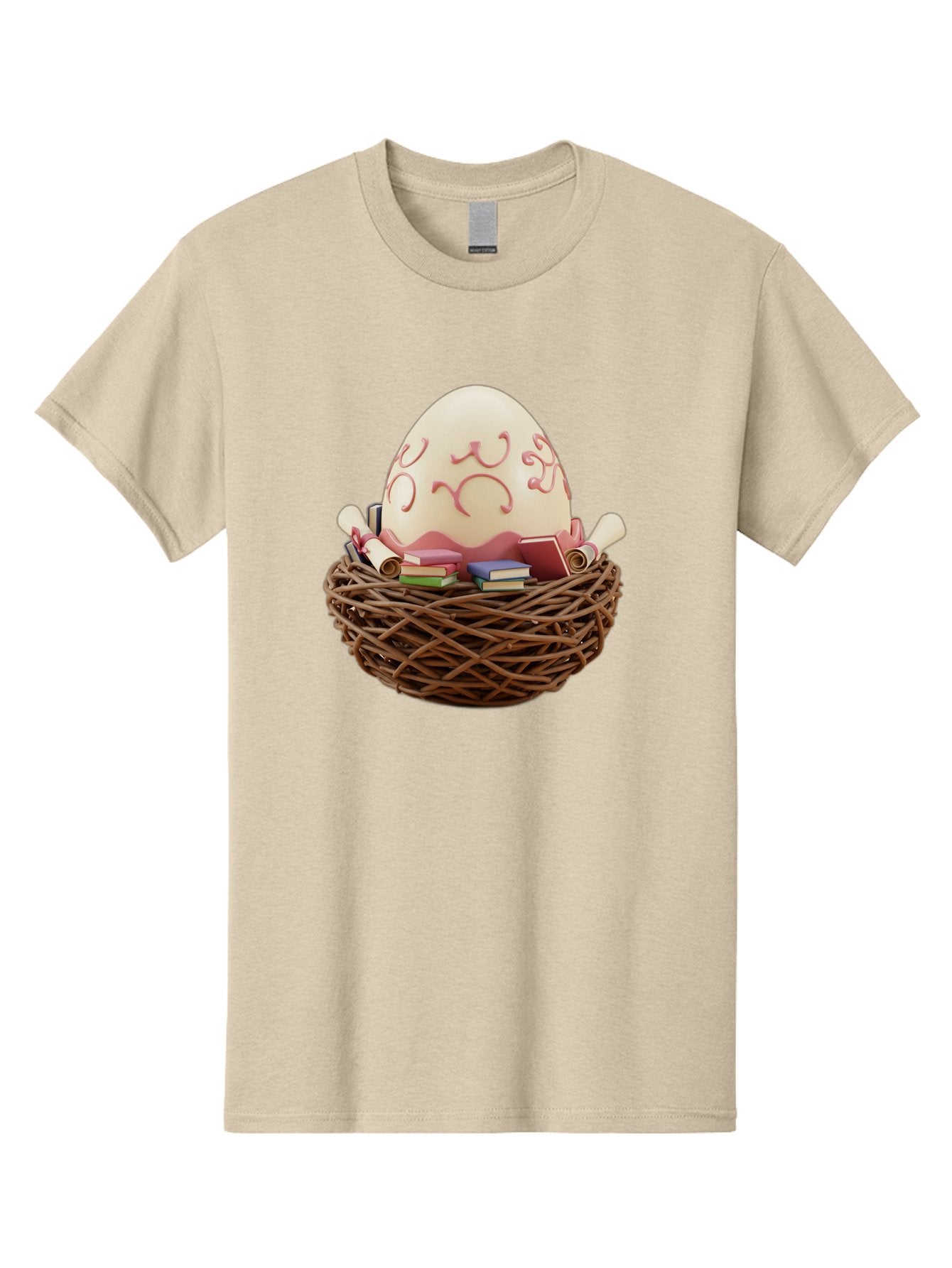 Education-Egg Men'S Graphic Tee, 100% Cotton, Comfortable Casual Summer Wear, Machine Washable, Egg With School Supplies, School Books, Pencils, Education Concept, Learning Materials, Creative Idea, Studying, Academic Resources, Baa638 6