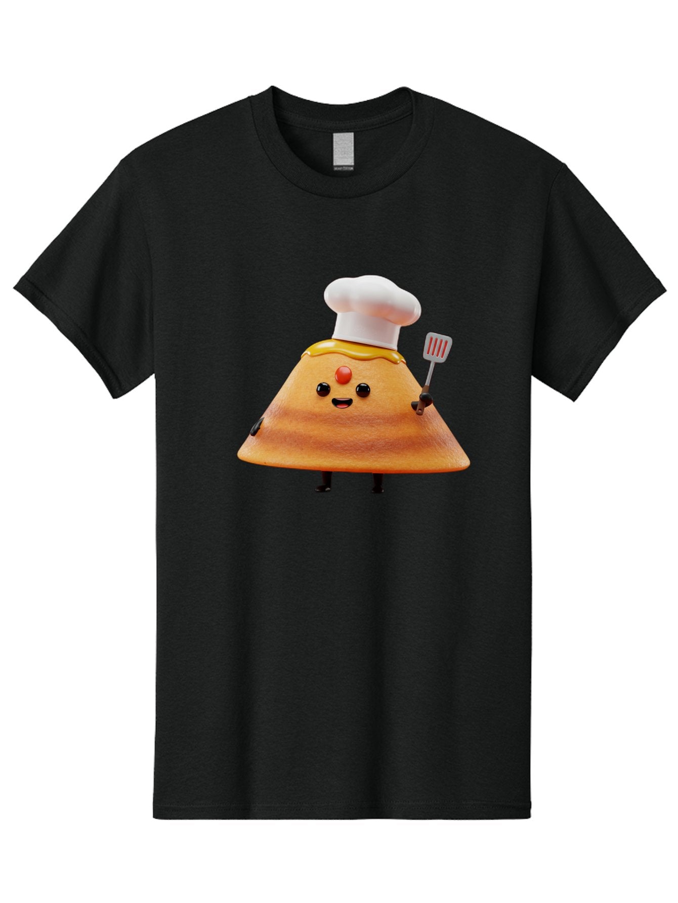 Egg-Character Men'S Graphic Tee, 100% Cotton, Comfortable Casual Summer Wear, Machine Washable, Fried Egg Cartoon Character, Chef Hat, Spatula, Cooking Utensils, Cute Face, Smiling Egg, Black Legs, Kitchen Illustration, Foodie Graphics, Baa640