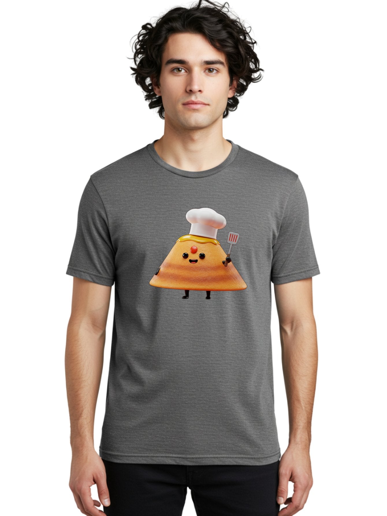 Egg-Character Men'S Graphic Tee, 100% Cotton, Comfortable Casual Summer Wear, Machine Washable, Fried Egg Cartoon Character, Chef Hat, Spatula, Cooking Utensils, Cute Face, Smiling Egg, Black Legs, Kitchen Illustration, Foodie Graphics, Baa640 16