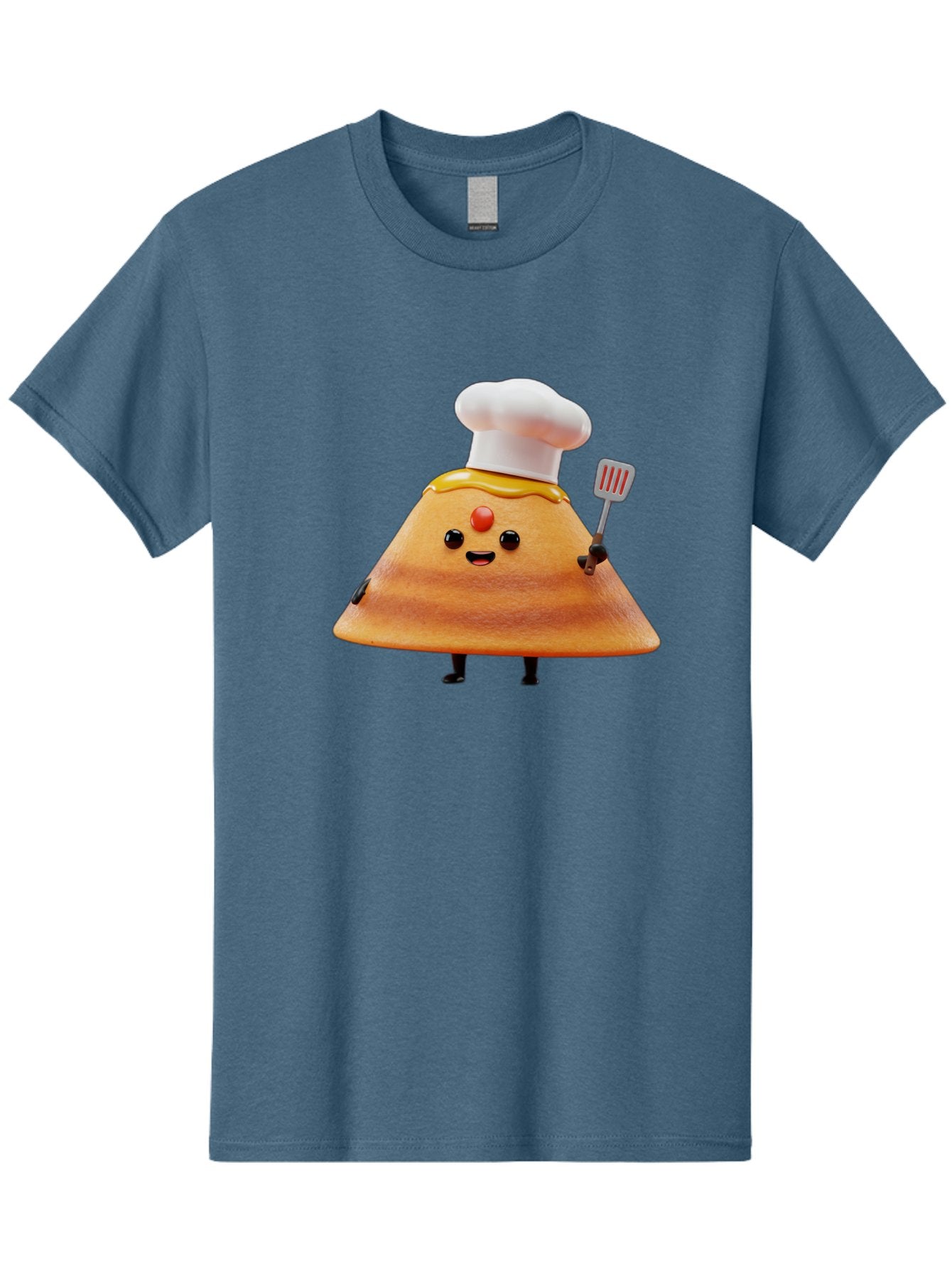 Egg-Character Men'S Graphic Tee, 100% Cotton, Comfortable Casual Summer Wear, Machine Washable, Fried Egg Cartoon Character, Chef Hat, Spatula, Cooking Utensils, Cute Face, Smiling Egg, Black Legs, Kitchen Illustration, Foodie Graphics, Baa640 5