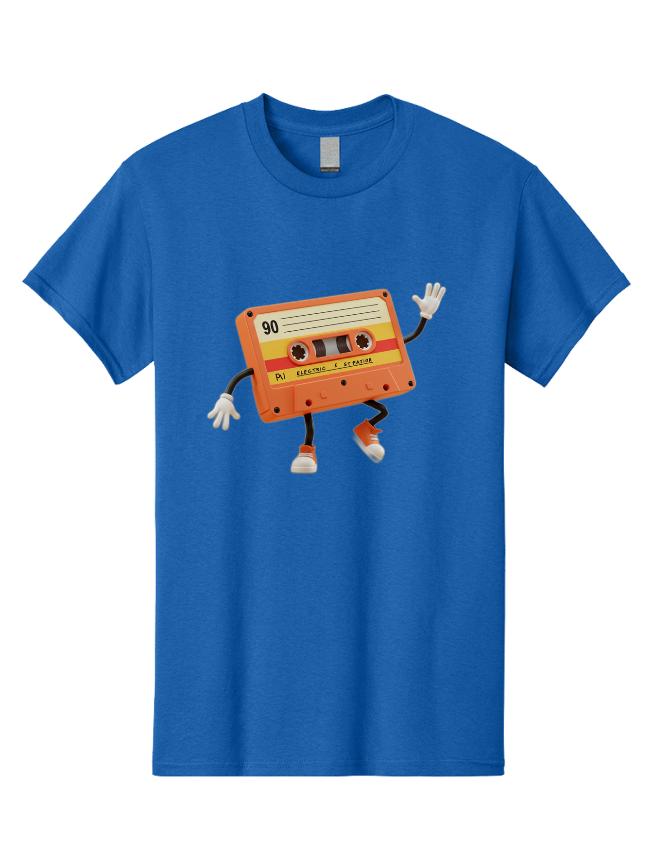 Electric-Eytopia-90 Men'S Graphic Tee, 100% Cotton, Comfortable Casual Summer Wear, Machine Washable, Retro Cassette Tape, Vintage Music, Nostalgic Charm, 90S Music, Cassette Culture, Music Nostalgia, Retro Vibe, Electric Ex-Patio Baa642 3