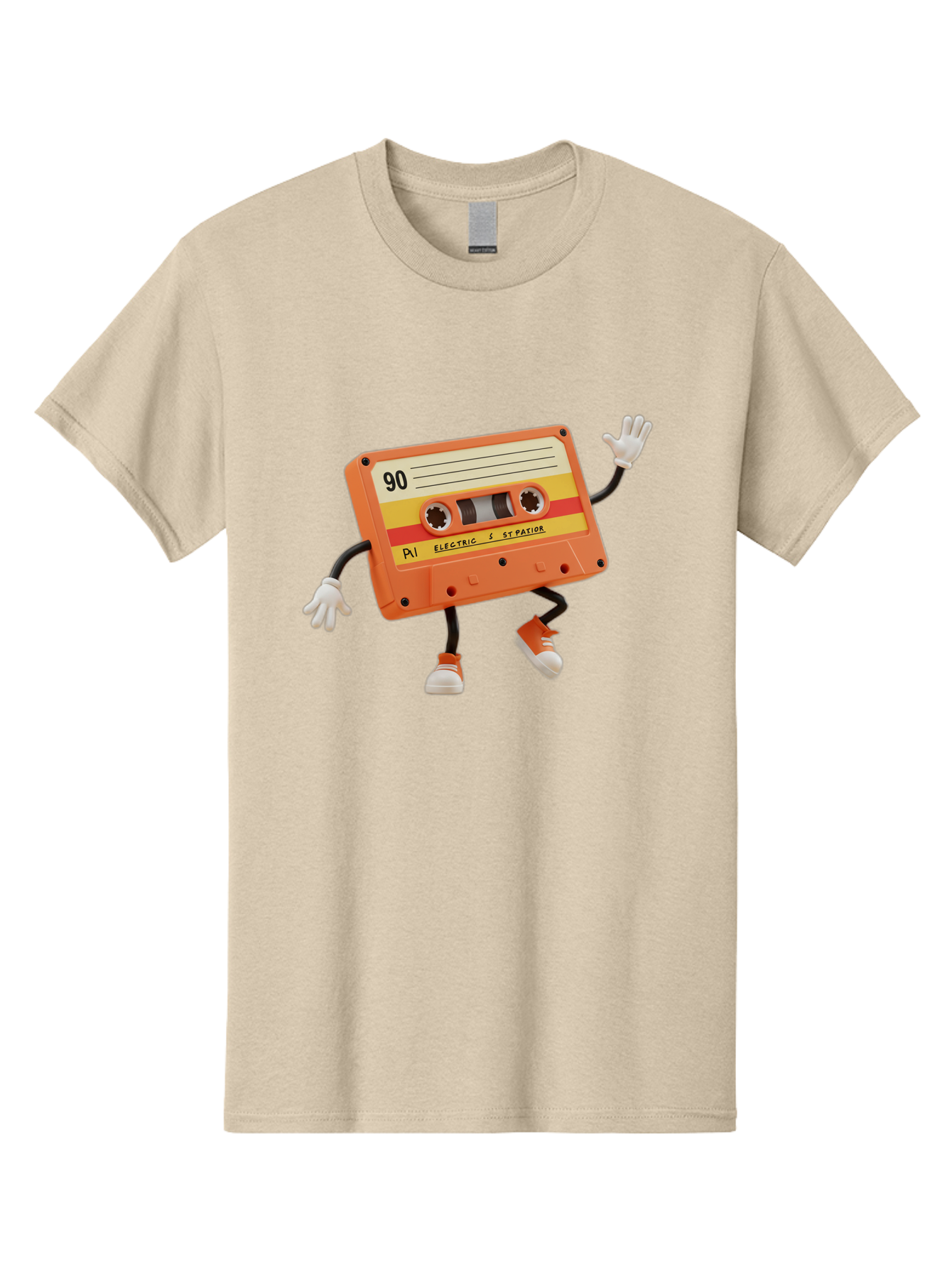 Electric-Eytopia-90 Men'S Graphic Tee, 100% Cotton, Comfortable Casual Summer Wear, Machine Washable, Retro Cassette Tape, Vintage Music, Nostalgic Charm, 90S Music, Cassette Culture, Music Nostalgia, Retro Vibe, Electric Ex-Patio Baa642 25