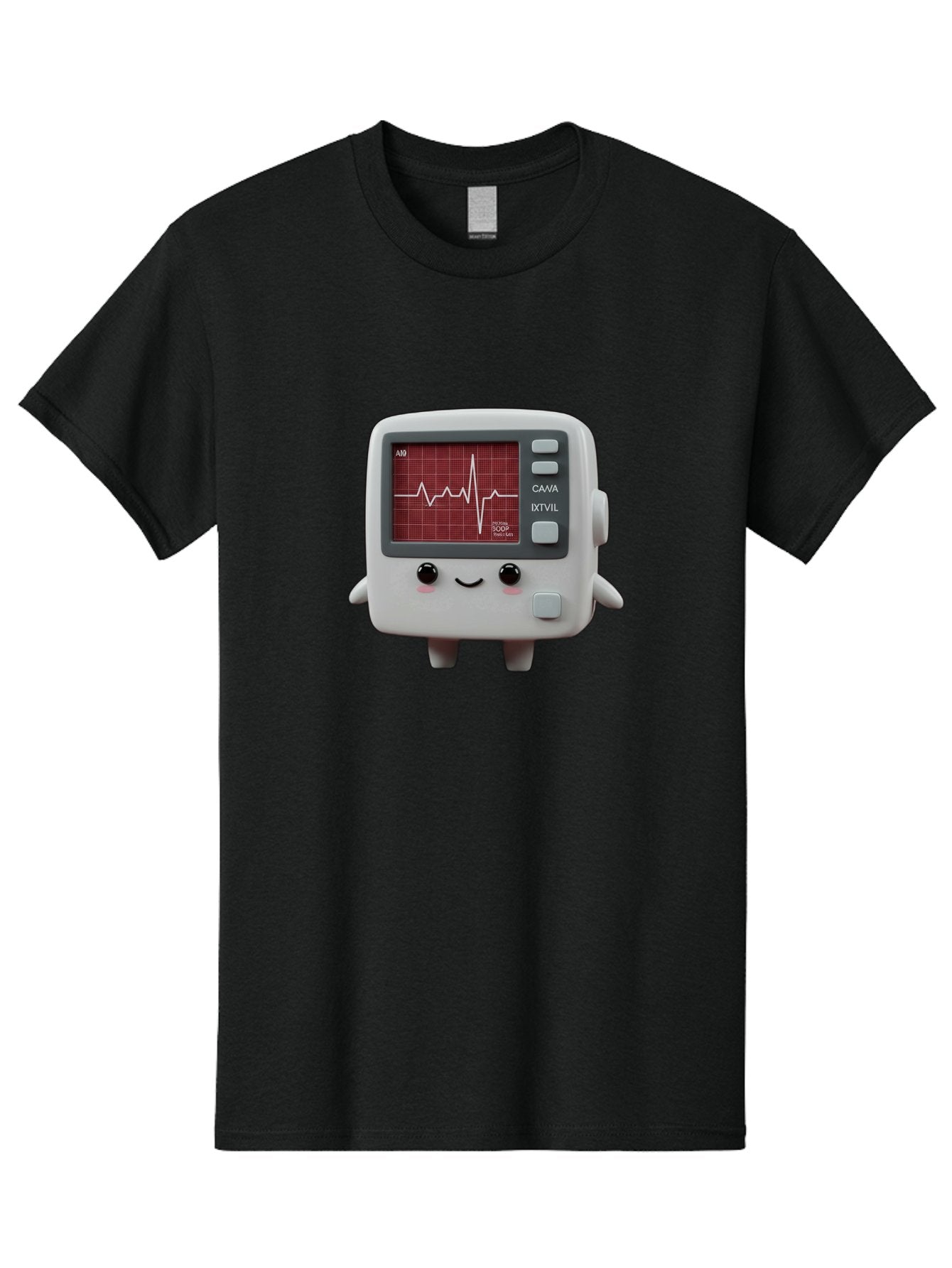 Electrocardiogram-Device Men'S Graphic Tee, 100% Cotton, Comfortable Casual Summer Wear, Machine Washable, Ecg Monitor, Heart Rate Graph, Medical Device, Cute Design, Cartoon Style, Ecg Reading, Cardiac Rhythm, Medical Technology Baa643 4