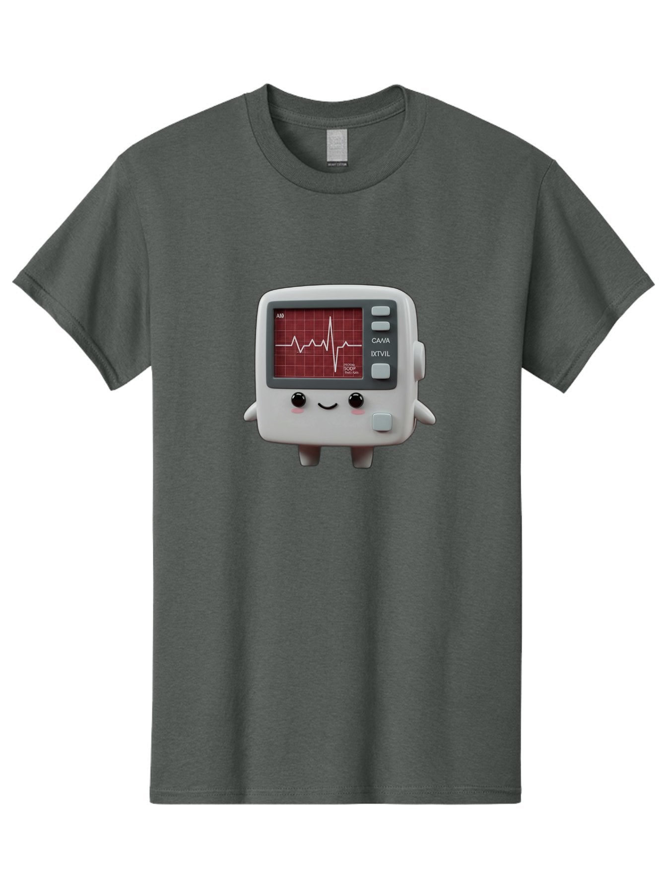 Electrocardiogram-Device Men'S Graphic Tee, 100% Cotton, Comfortable Casual Summer Wear, Machine Washable, Ecg Monitor, Heart Rate Graph, Medical Device, Cute Design, Cartoon Style, Ecg Reading, Cardiac Rhythm, Medical Technology Baa643 7