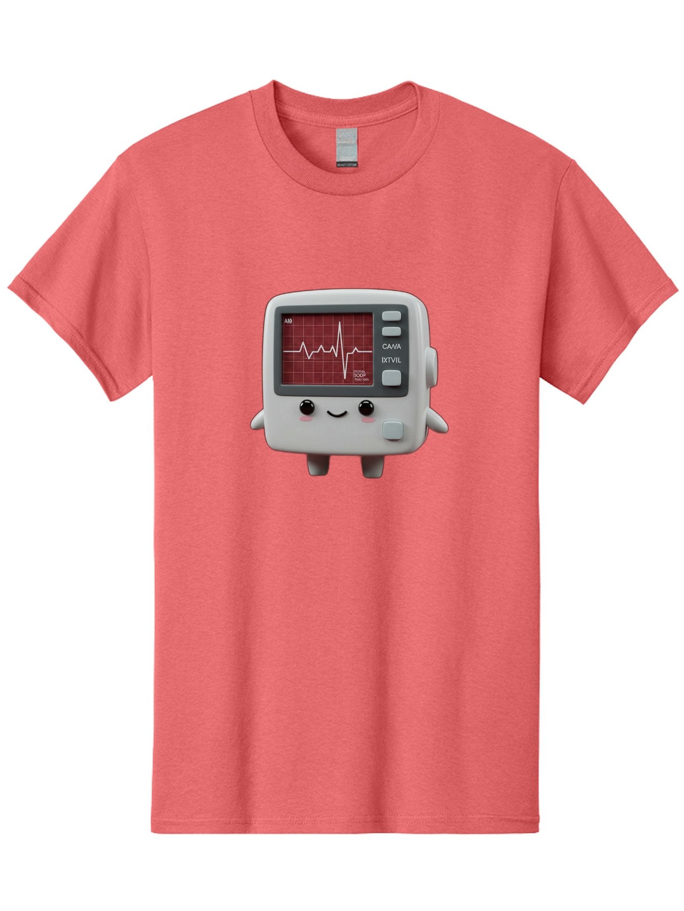 Electrocardiogram-Device Men'S Graphic Tee, 100% Cotton, Comfortable Casual Summer Wear, Machine Washable, Ecg Monitor, Heart Rate Graph, Medical Device, Cute Design, Cartoon Style, Ecg Reading, Cardiac Rhythm, Medical Technology Baa643 13